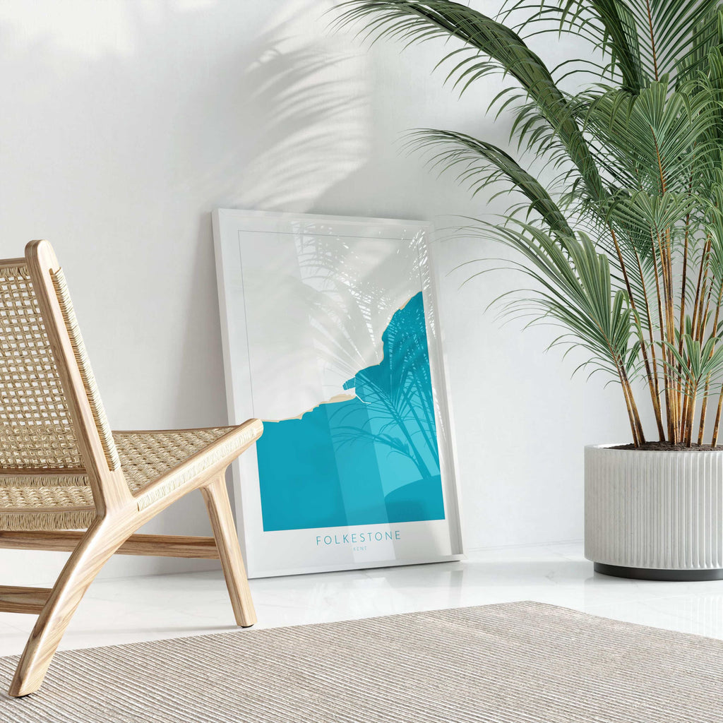 Folkestone Map Print - Folkestone Art Poster, Kent Map Art, Folkestone Travel Poster, Kent Coast, A1, A2, A3, A4, Folkestone Beach Art, UK