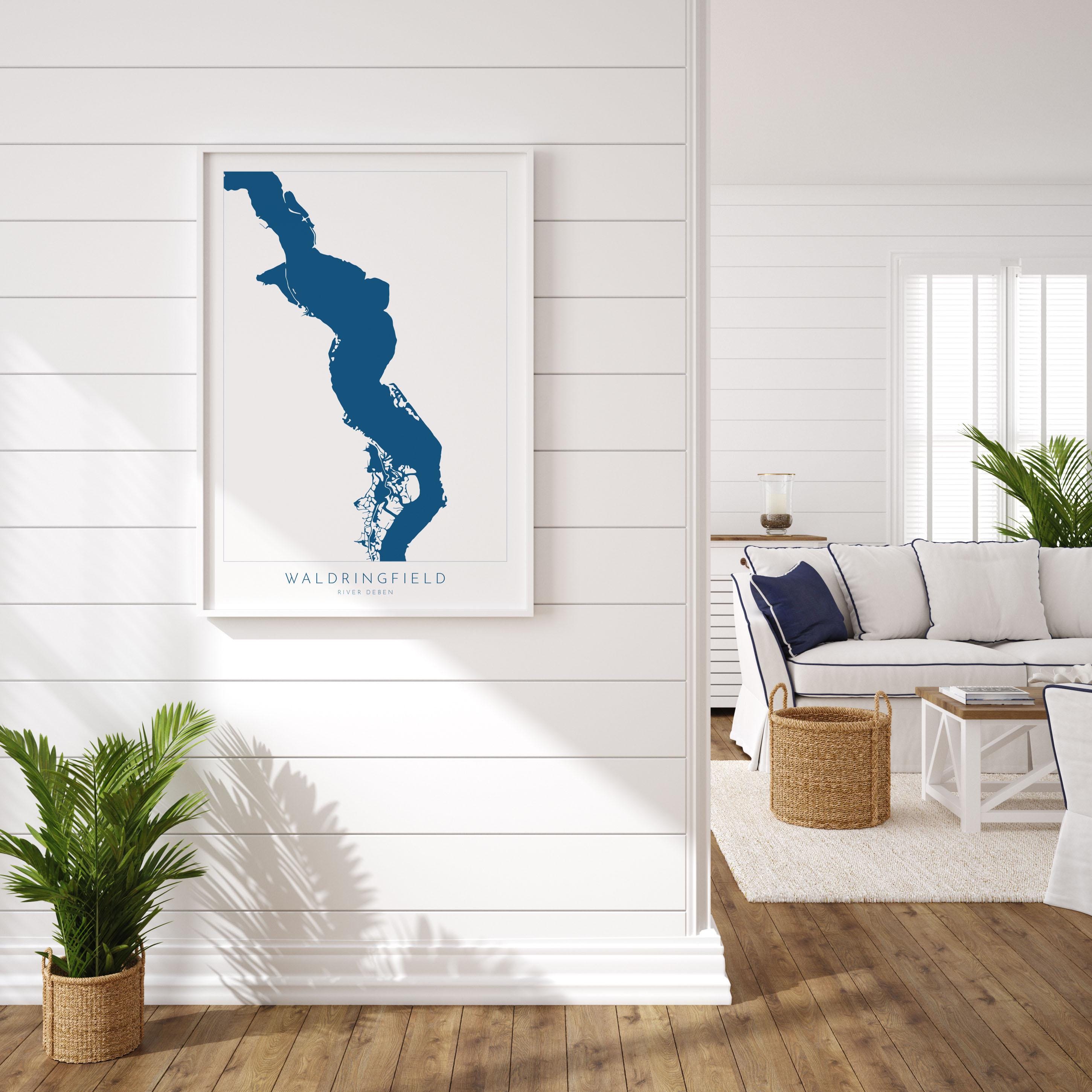 Waldringfield - River Deben, Woodbridge, Suffolk Map, Suffolk Coast, Suffolk Travel Print, Woodbridge Map, Suffolk Art