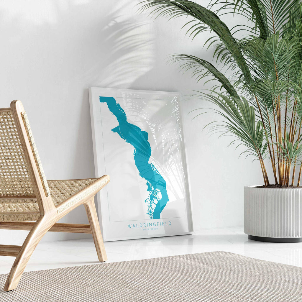 Waldringfield - River Deben, Woodbridge, Suffolk Map, Suffolk Coast, Suffolk Travel Print, Woodbridge Map, Suffolk Art