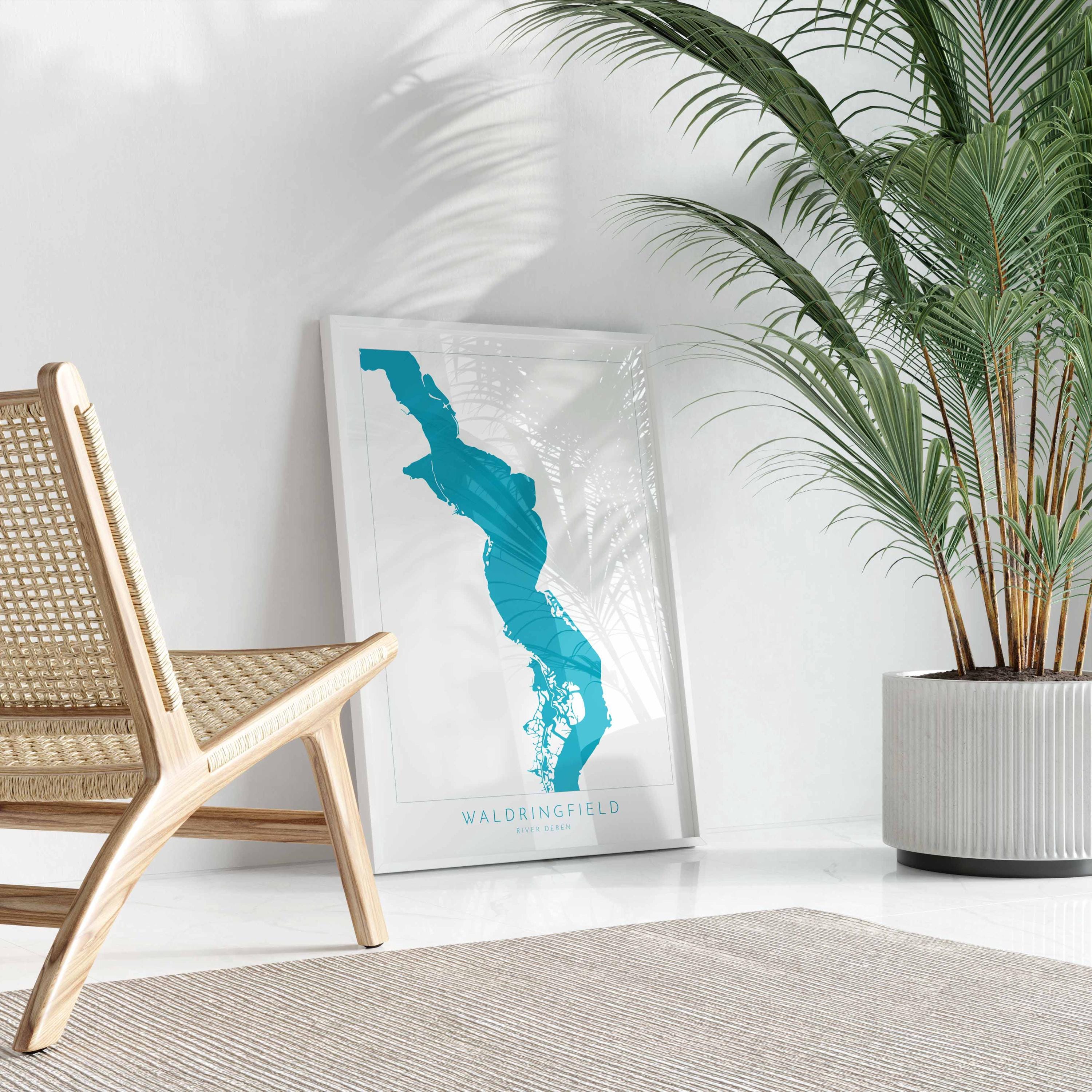 Waldringfield - River Deben, Woodbridge, Suffolk Map, Suffolk Coast, Suffolk Travel Print, Woodbridge Map, Suffolk Art