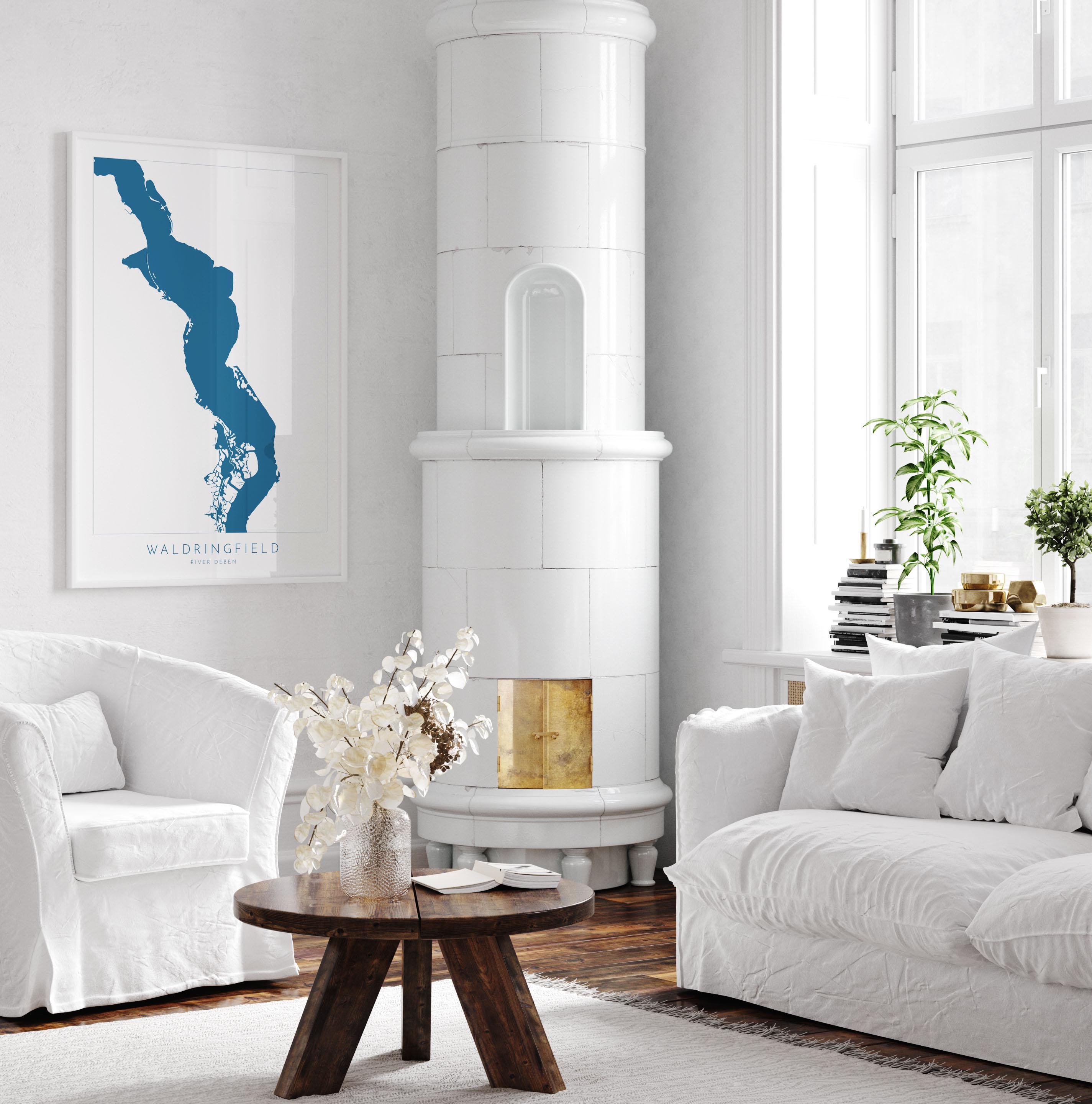 Waldringfield - River Deben, Woodbridge, Suffolk Map, Suffolk Coast, Suffolk Travel Print, Woodbridge Map, Suffolk Art