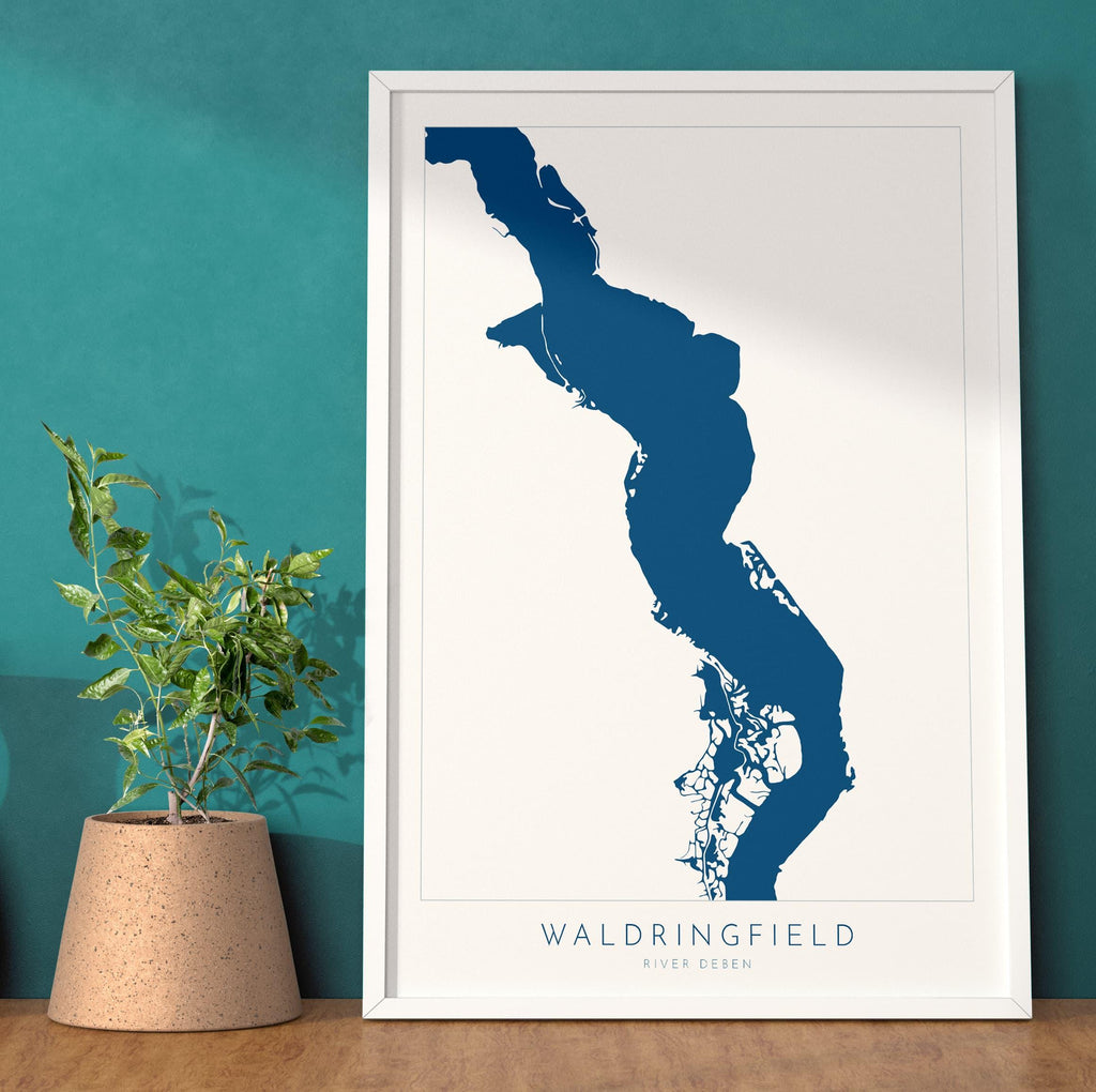 Waldringfield - River Deben, Woodbridge, Suffolk Map, Suffolk Coast, Suffolk Travel Print, Woodbridge Map, Suffolk Art