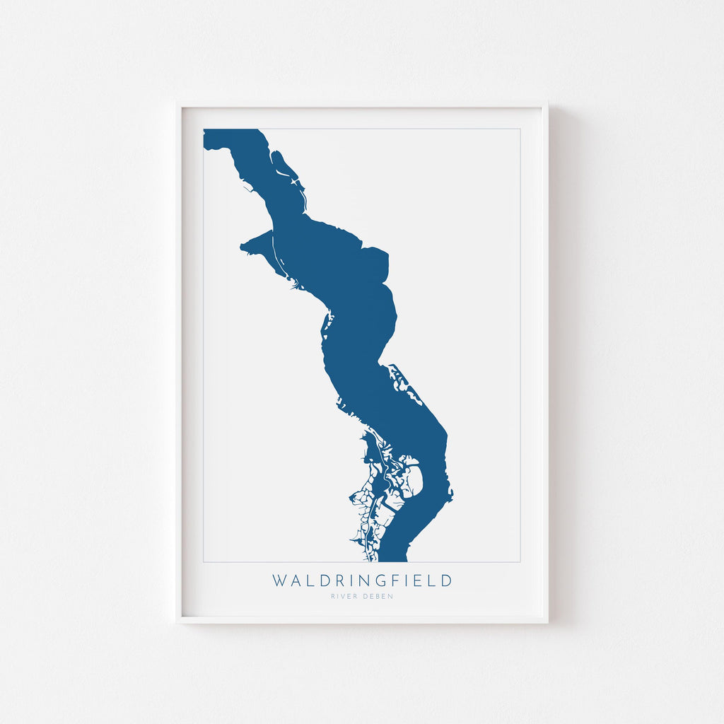 Waldringfield - River Deben, Woodbridge, Suffolk Map, Suffolk Coast, Suffolk Travel Print, Woodbridge Map, Suffolk Art