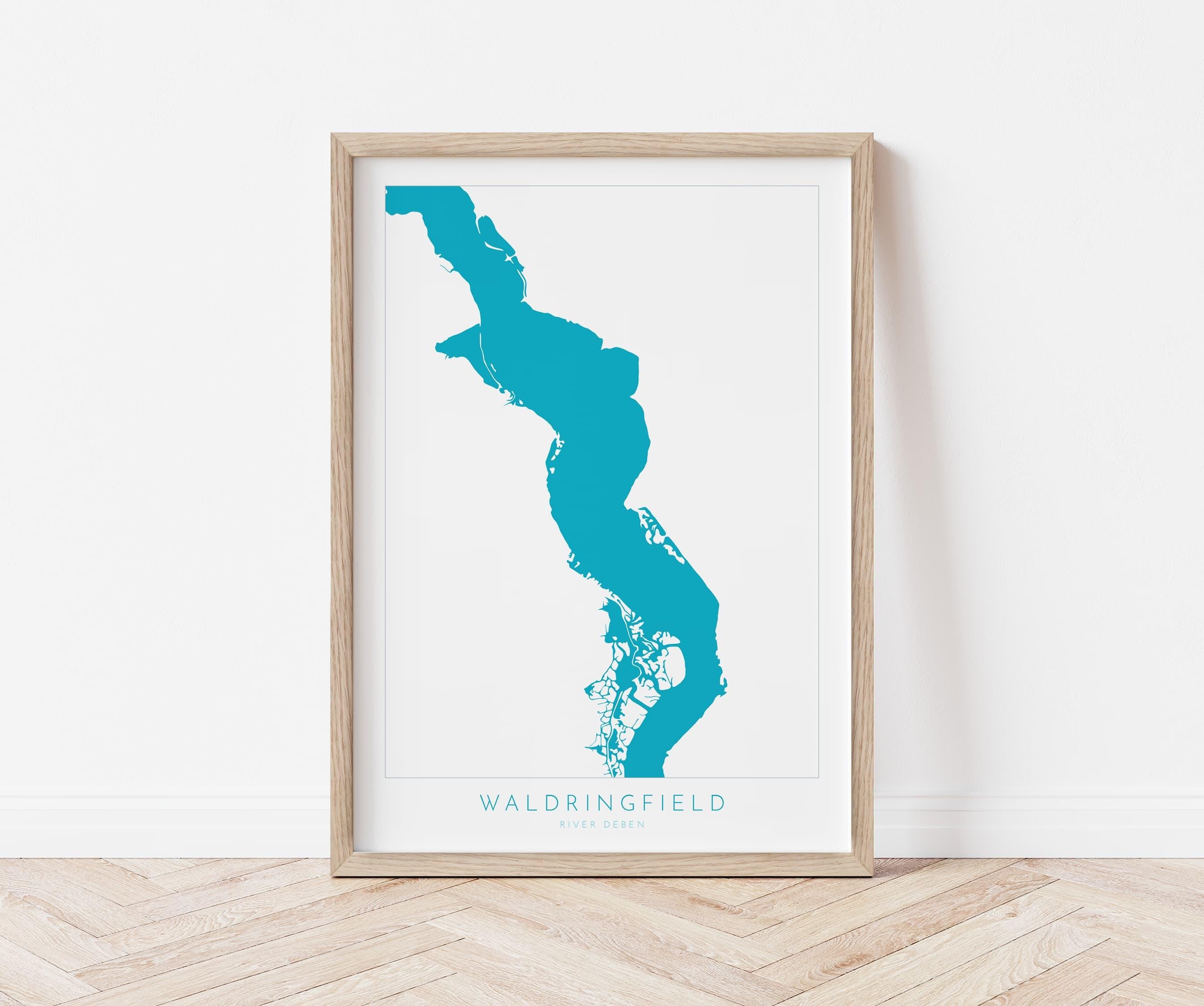 Waldringfield - River Deben, Woodbridge, Suffolk Map, Suffolk Coast, Suffolk Travel Print, Woodbridge Map, Suffolk Art