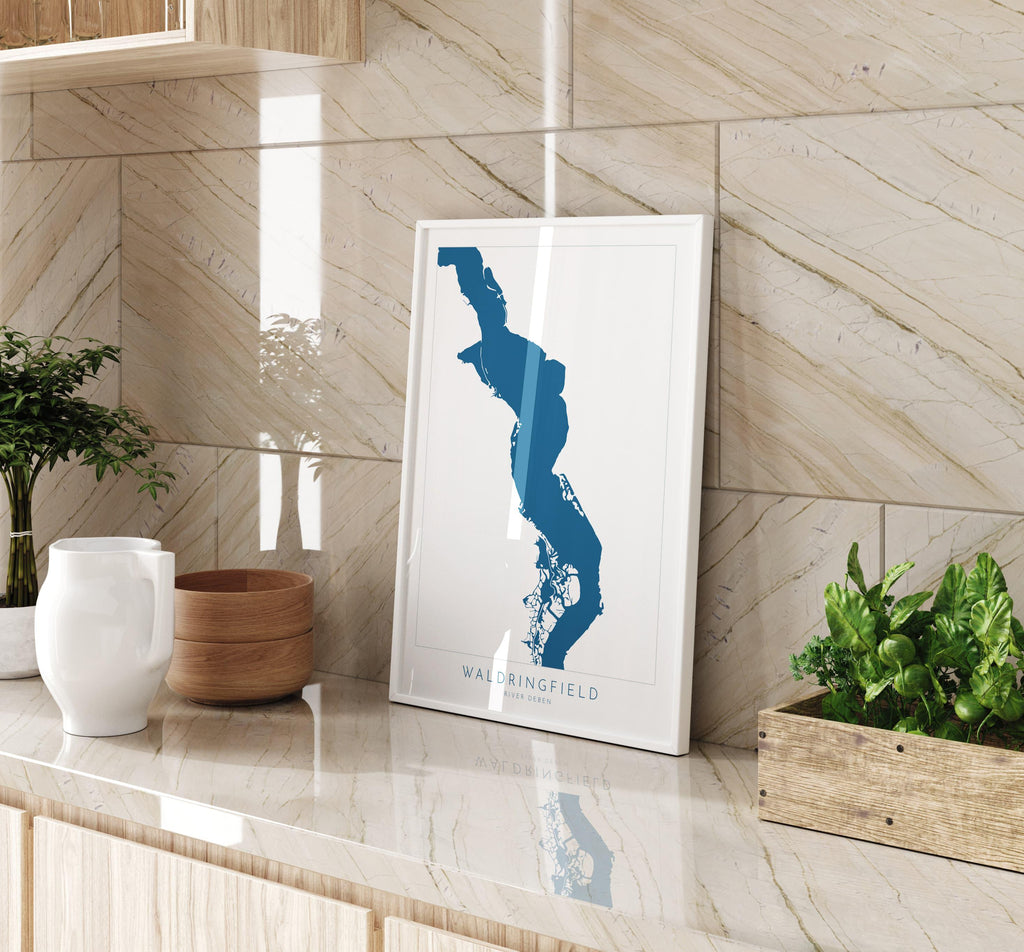 Waldringfield - River Deben, Woodbridge, Suffolk Map, Suffolk Coast, Suffolk Travel Print, Woodbridge Map, Suffolk Art