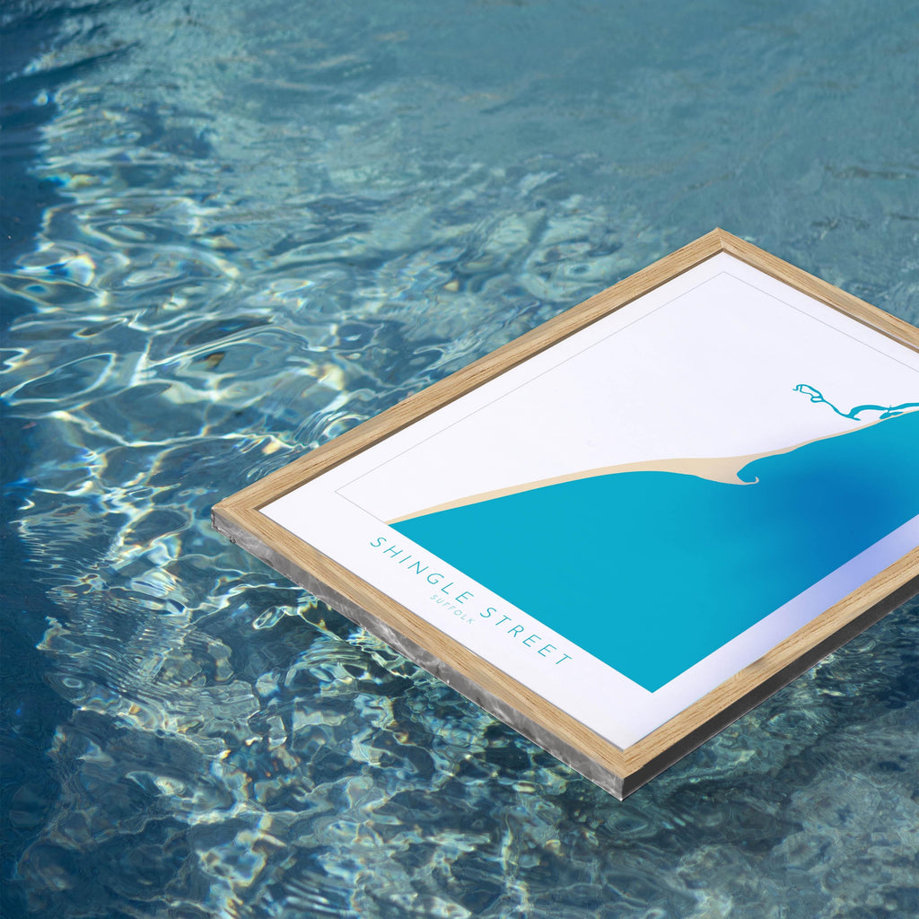 Shingle Street Map Art - Suffolk Map, Suffolk Coast, River Alde, Woodbridge, Suffolk Travel Print