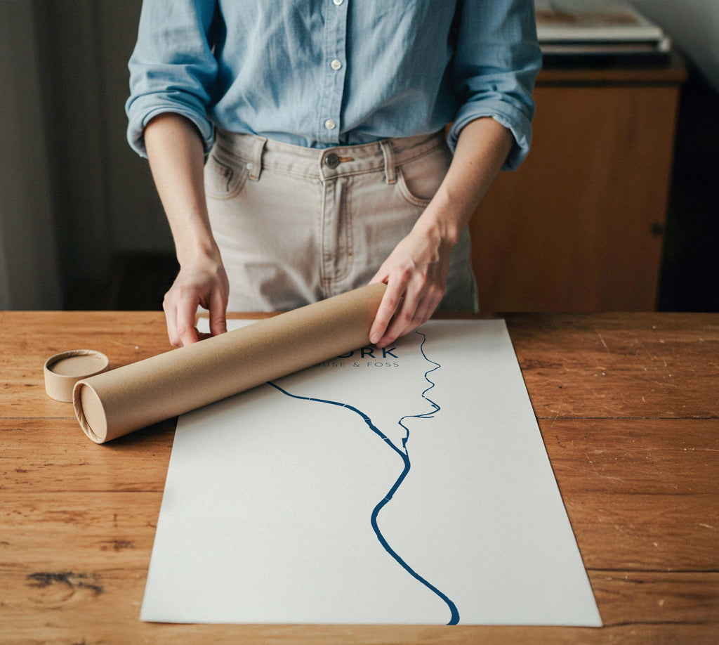 York Map Art - Yorkshire Map Art, York UK Map Art, River Ouse and Foss Map, York Travel Print