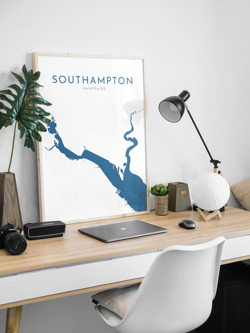 Southampton Map Art - Southampton Water Map Art, Southampton Rivers UK Map Art, Southampton Travel Print, Hampshire Map, UK City Map Art
