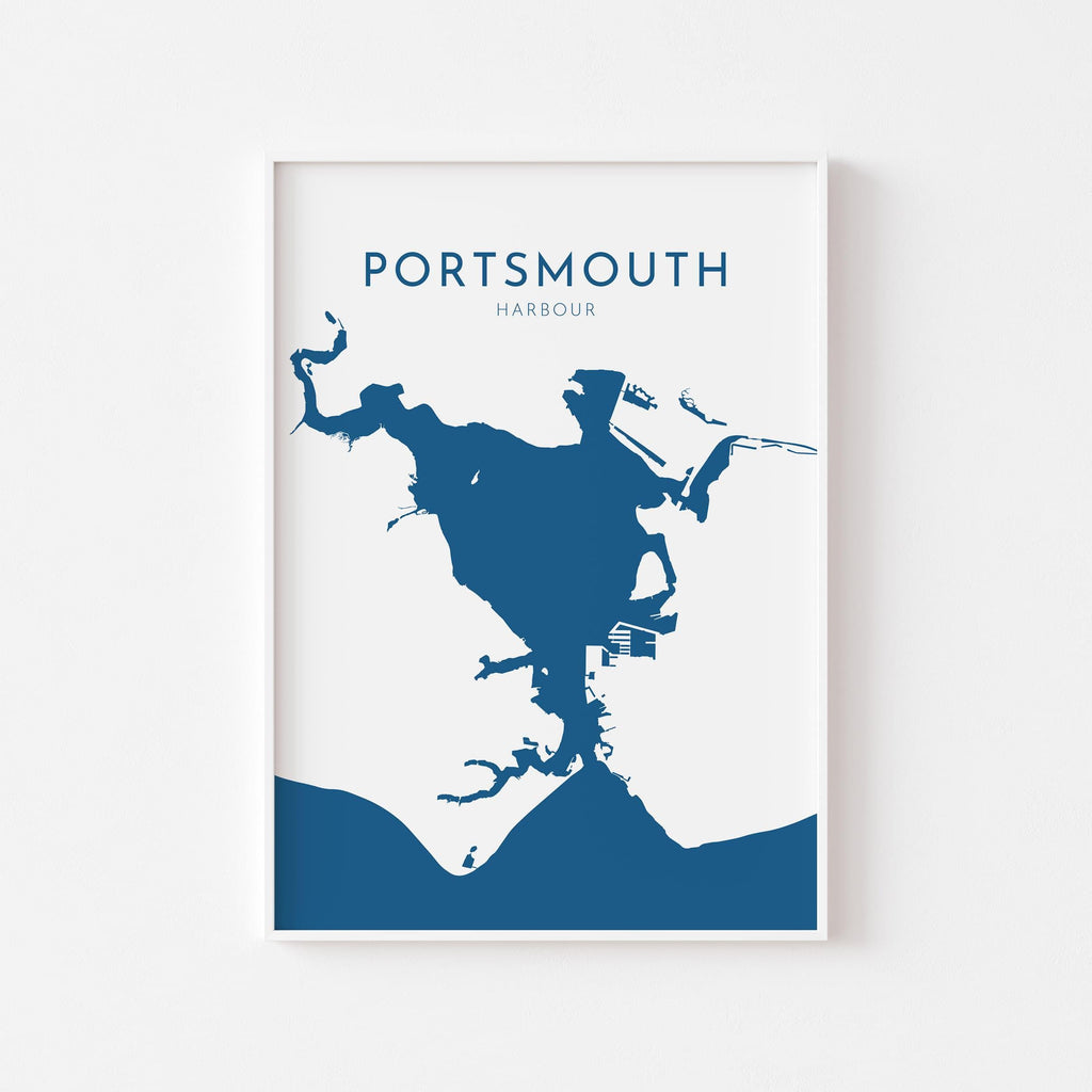 Portsmouth Map Art - Portsmouth Harbour Map Art, Portsmouth Docks UK Map Art, Portsmouth Travel Print, Hampshire Map, UK City Map Art