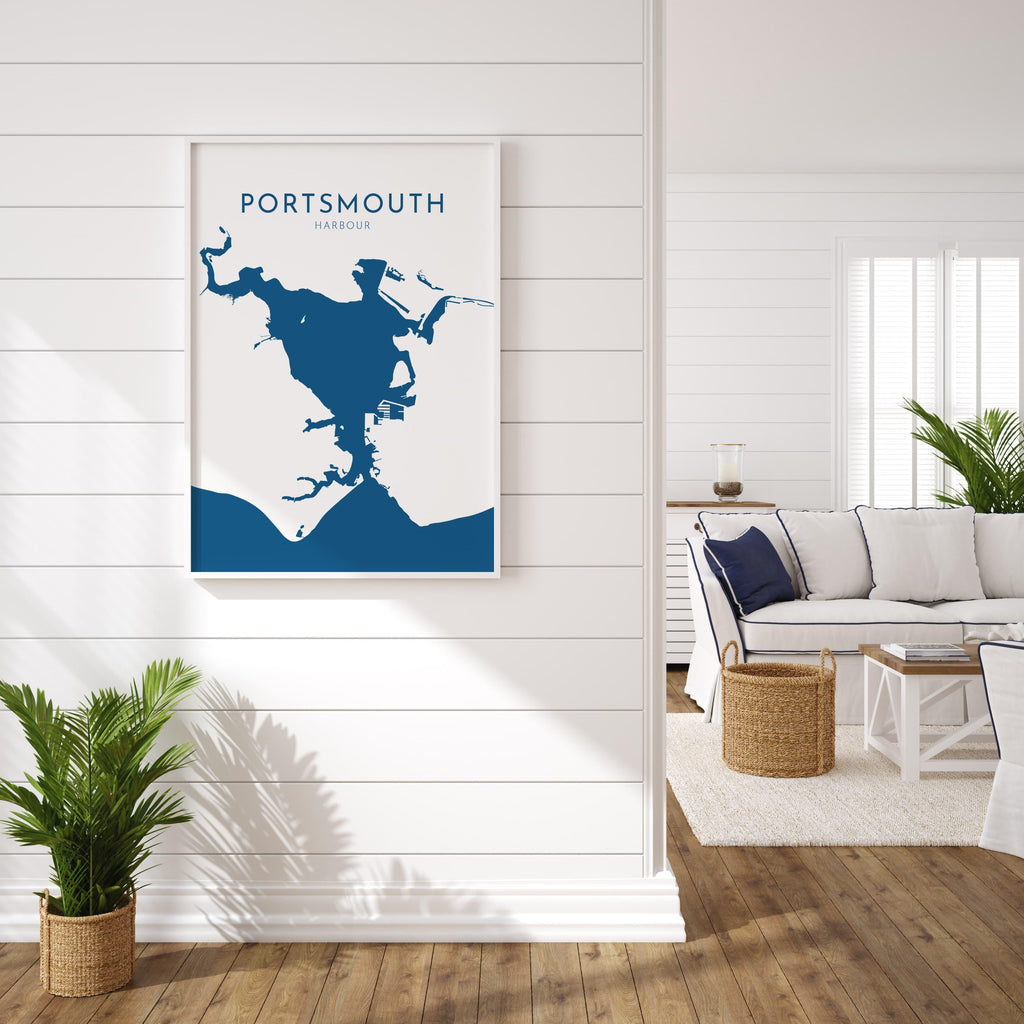 Portsmouth Map Art - Portsmouth Harbour Map Art, Portsmouth Docks UK Map Art, Portsmouth Travel Print, Hampshire Map, UK City Map Art