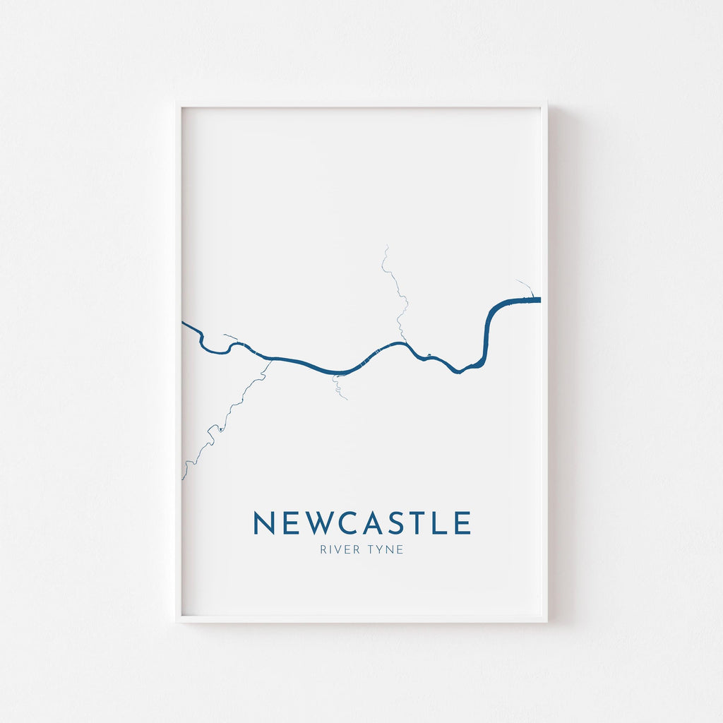 Newcastle Map Art - Newcastle upon Tyne Map Art, Newcastle UK Map Art, River Tyne Map, Newcastle Travel Print