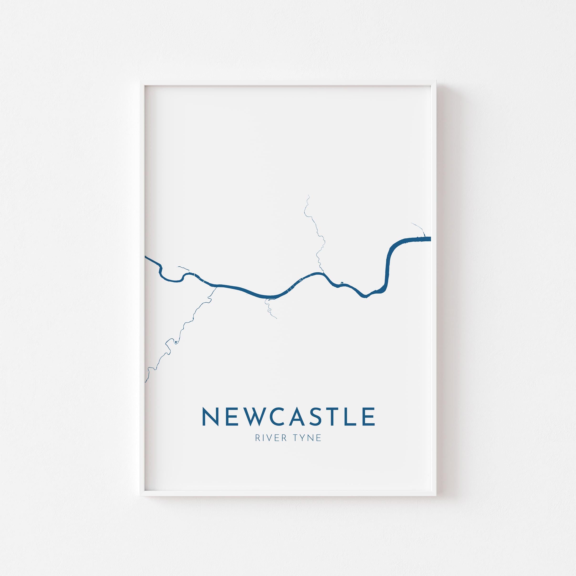 Newcastle Map Art - Newcastle upon Tyne Map Art, Newcastle UK Map Art, River Tyne Map, Newcastle Travel Print