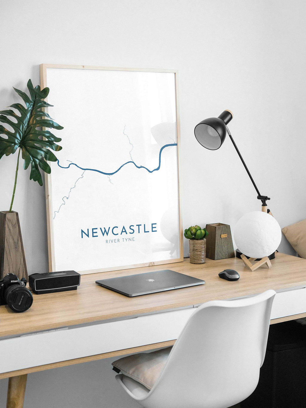 Newcastle Map Art - Newcastle upon Tyne Map Art, Newcastle UK Map Art, River Tyne Map, Newcastle Travel Print