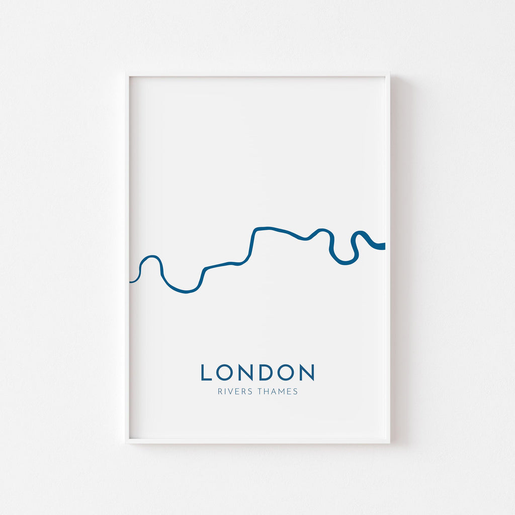 London Map Art - River Thames Map, London Art, London Travel Print, Nautical Décor, City Map Art, UK Cities