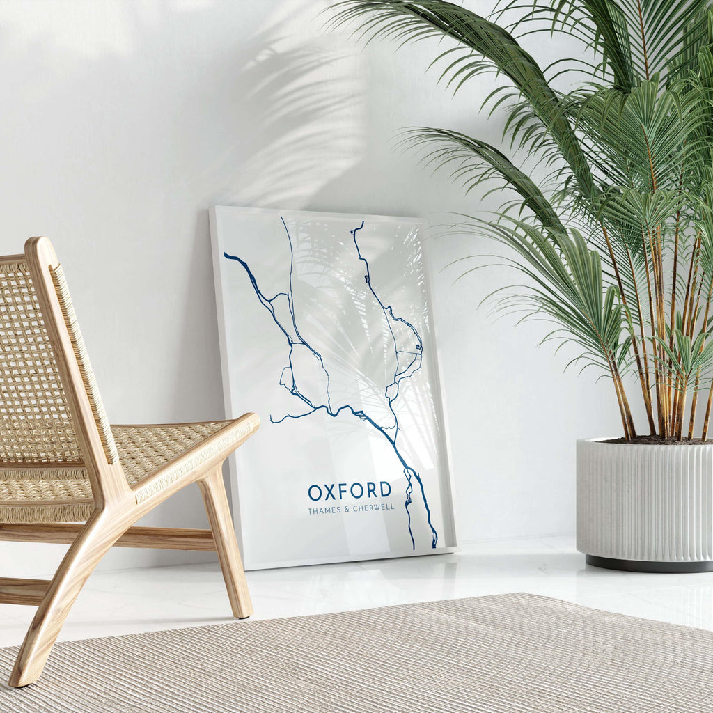 Oxford Map Art - Oxford UK Art Print, Oxford UK Map, Oxford Travel Print, Oxford Poster, A4, A3, A2, A1 Art Print, UK City Map