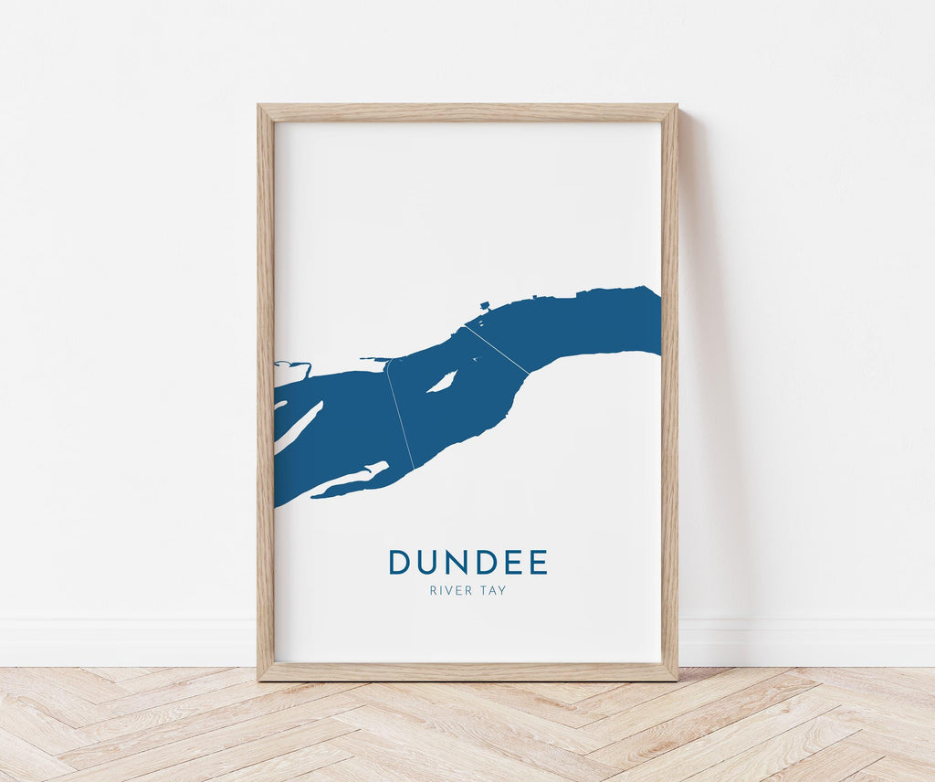 Dundee Map Art - Scotland Map Art, Dundee UK Map Art, River Tay Map, Dundee Travel Print