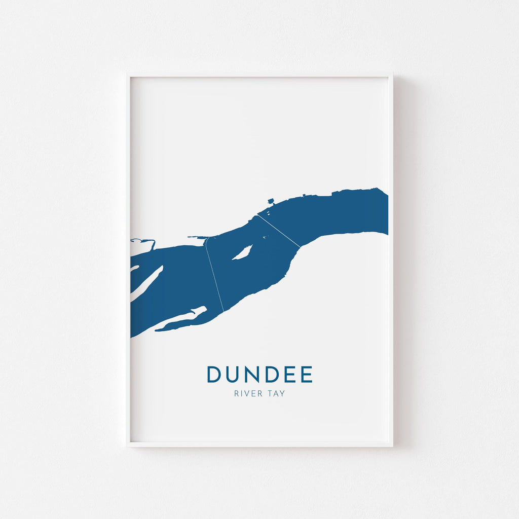 Dundee Map Art - Scotland Map Art, Dundee UK Map Art, River Tay Map, Dundee Travel Print