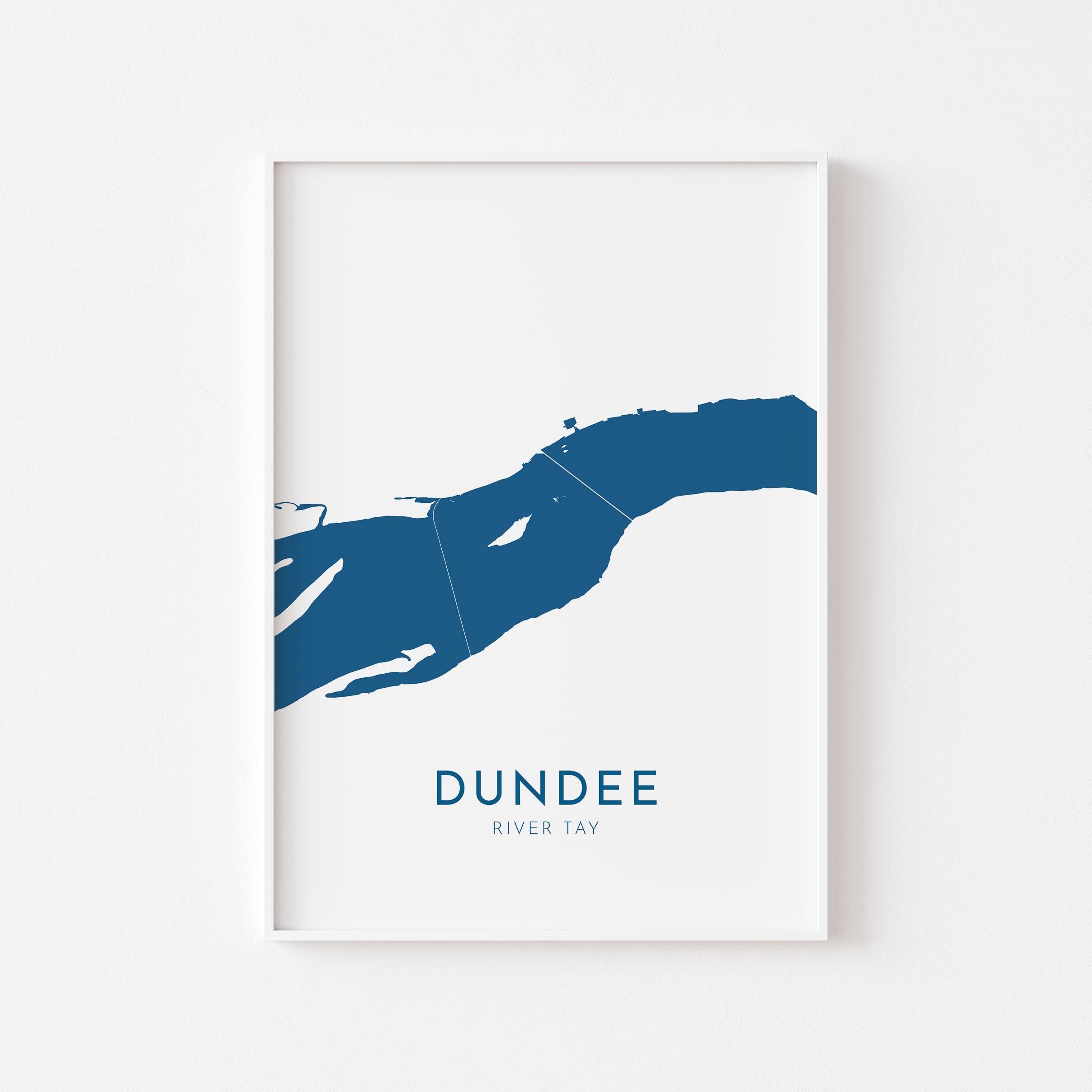 Dundee Map Art - Scotland Map Art, Dundee UK Map Art, River Tay Map, Dundee Travel Print