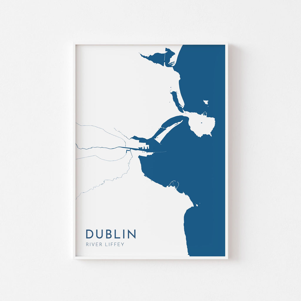 Dublin Map Art - Dublin River Liffey Map Art, Ireland Art Print, Ireland Wall Art, Dublin Travel Print, Ireland Map, Dublin City Map Poster