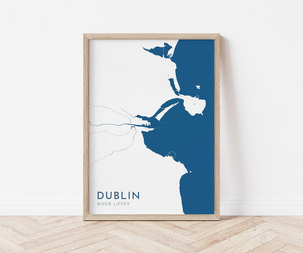 Dublin Map Art - Dublin River Liffey Map Art, Ireland Art Print, Ireland Wall Art, Dublin Travel Print, Ireland Map, Dublin City Map Poster