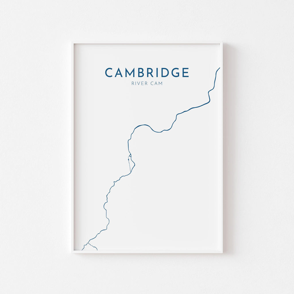 Cambridge Map Art - Cambridge UK Art Print, River Cam, Cambridge Map, Cambridge Travel Print, Cambridge Poster, UK City Map, UK Cities