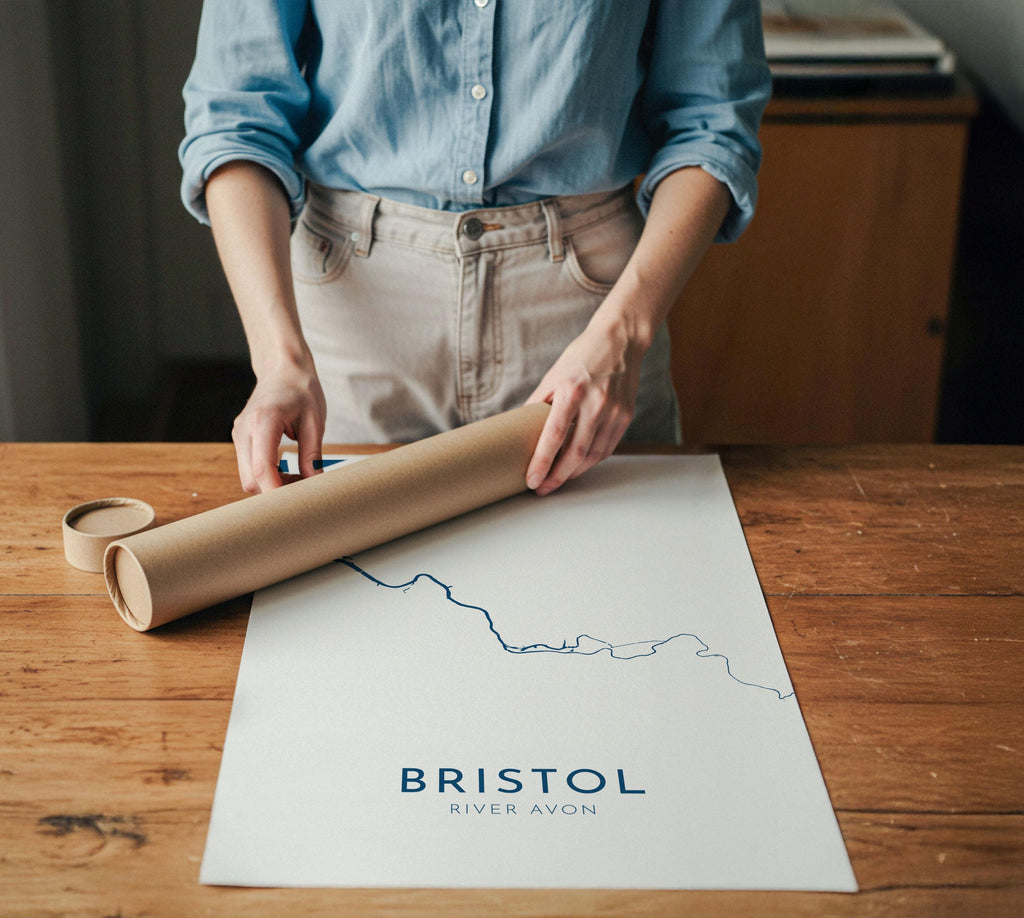 Bristol Map Art - Bristol UK Art, Bristol Travel Print, UK City Map Art, Bristol Map Print, River Avon Map