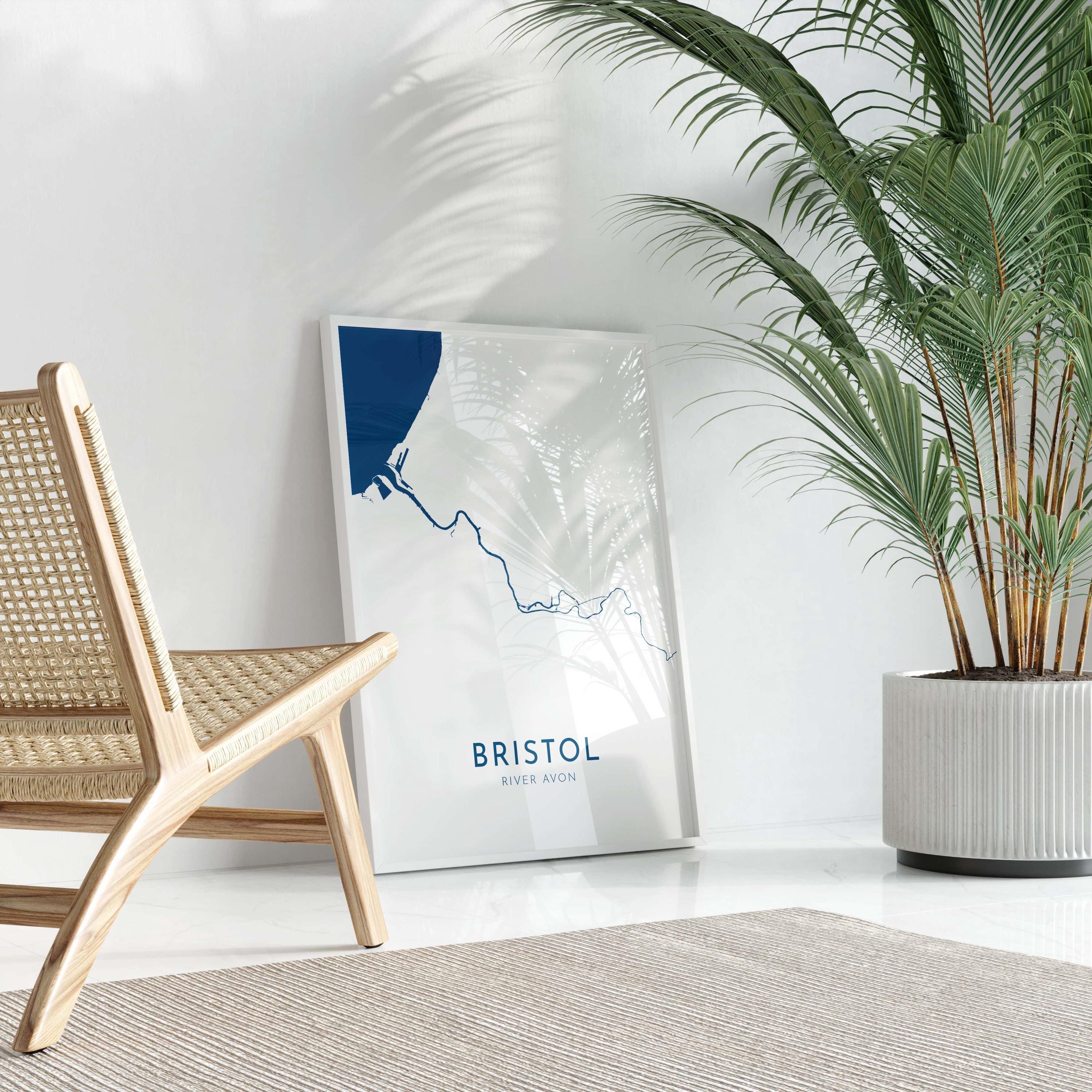 Bristol Map Art - Bristol UK Art, Bristol Travel Print, UK City Map Art, Bristol Map Print, River Avon Map