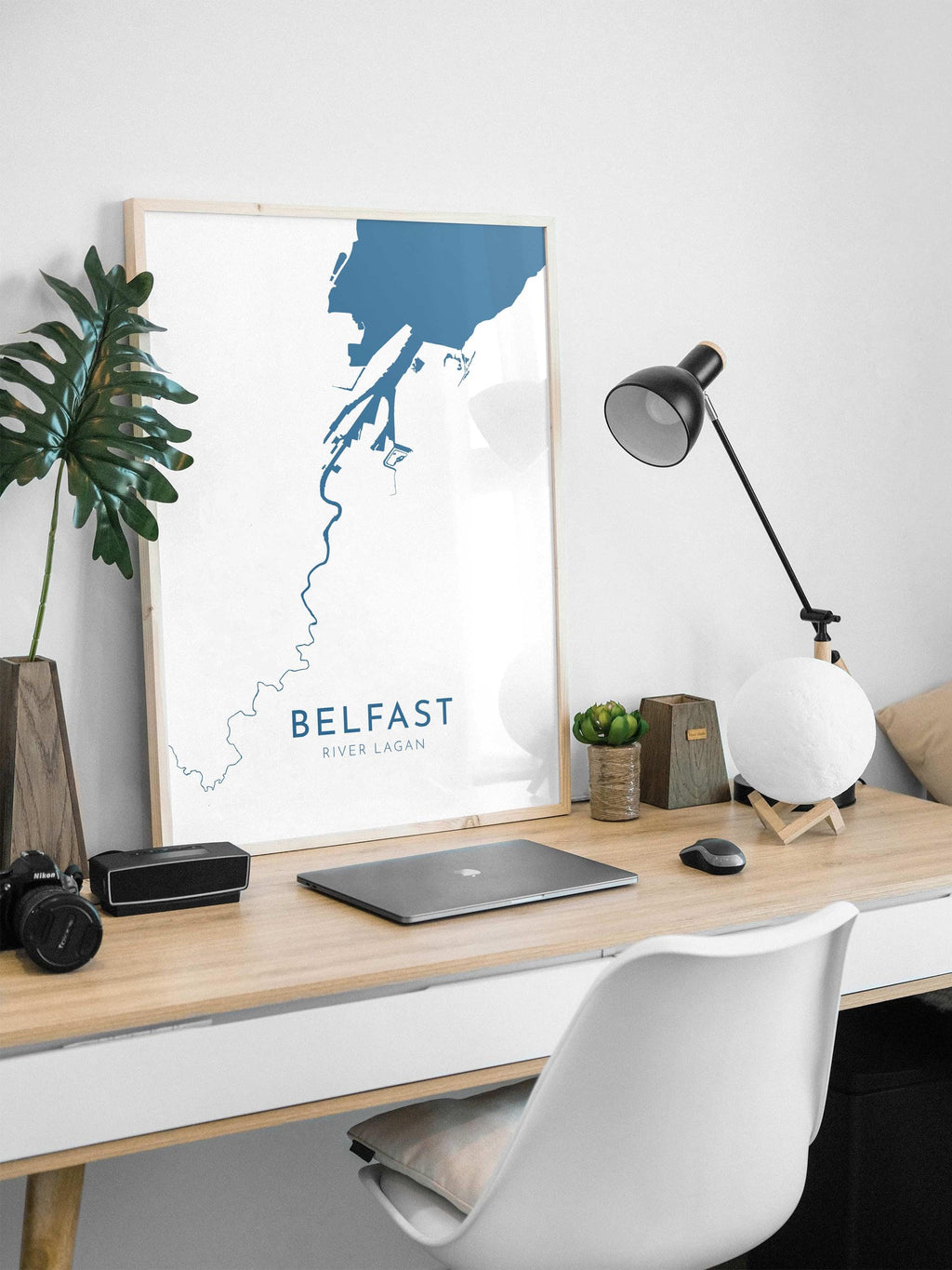 Belfast Map Art - Belfast River Lagan Map Art, Northern Ireland Wall Art, Belfast Travel Print, Ireland Map, Belfast City Map Poster