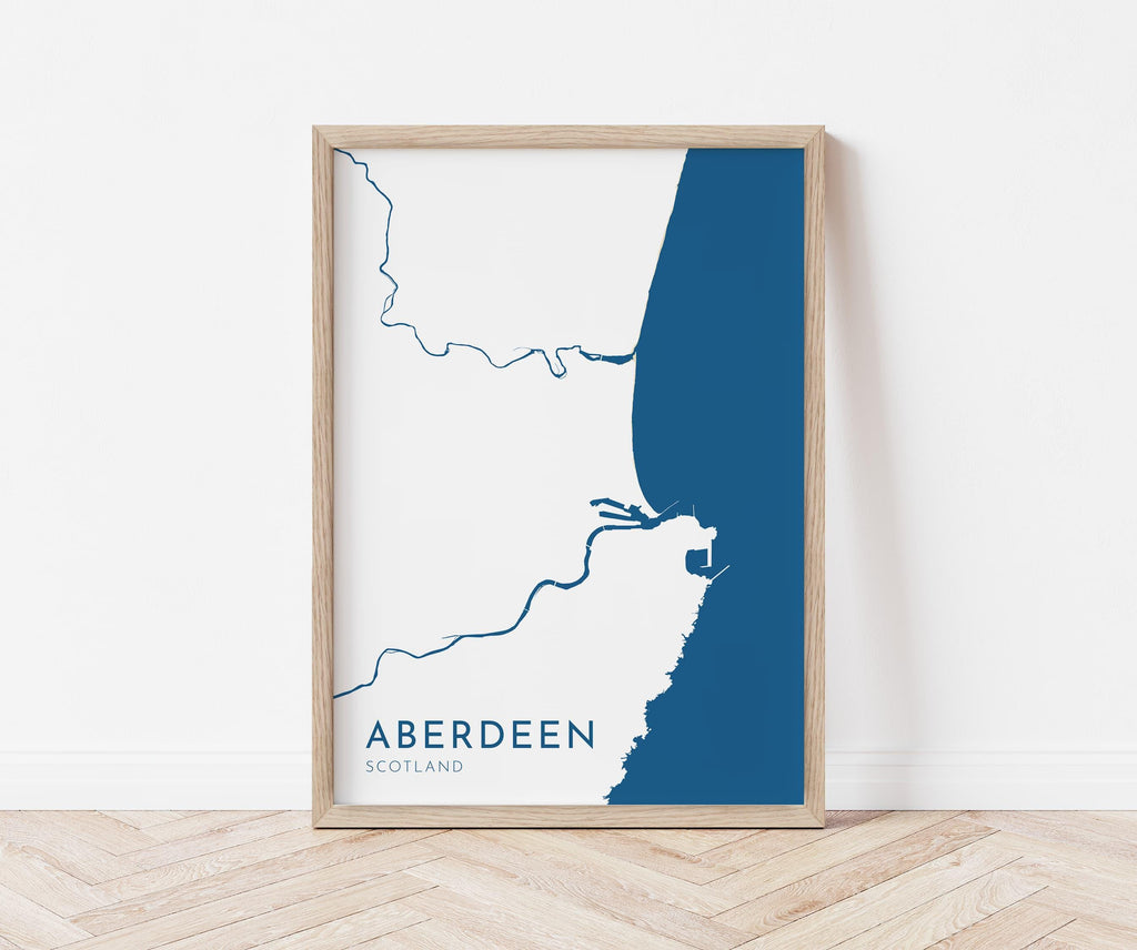 Aberdeen Map Art - Scotland Map Art, Aberdeen UK Map Art, Aberdeen Travel Print, UK City Map Art, Scottish Art Print, Scottish Coast