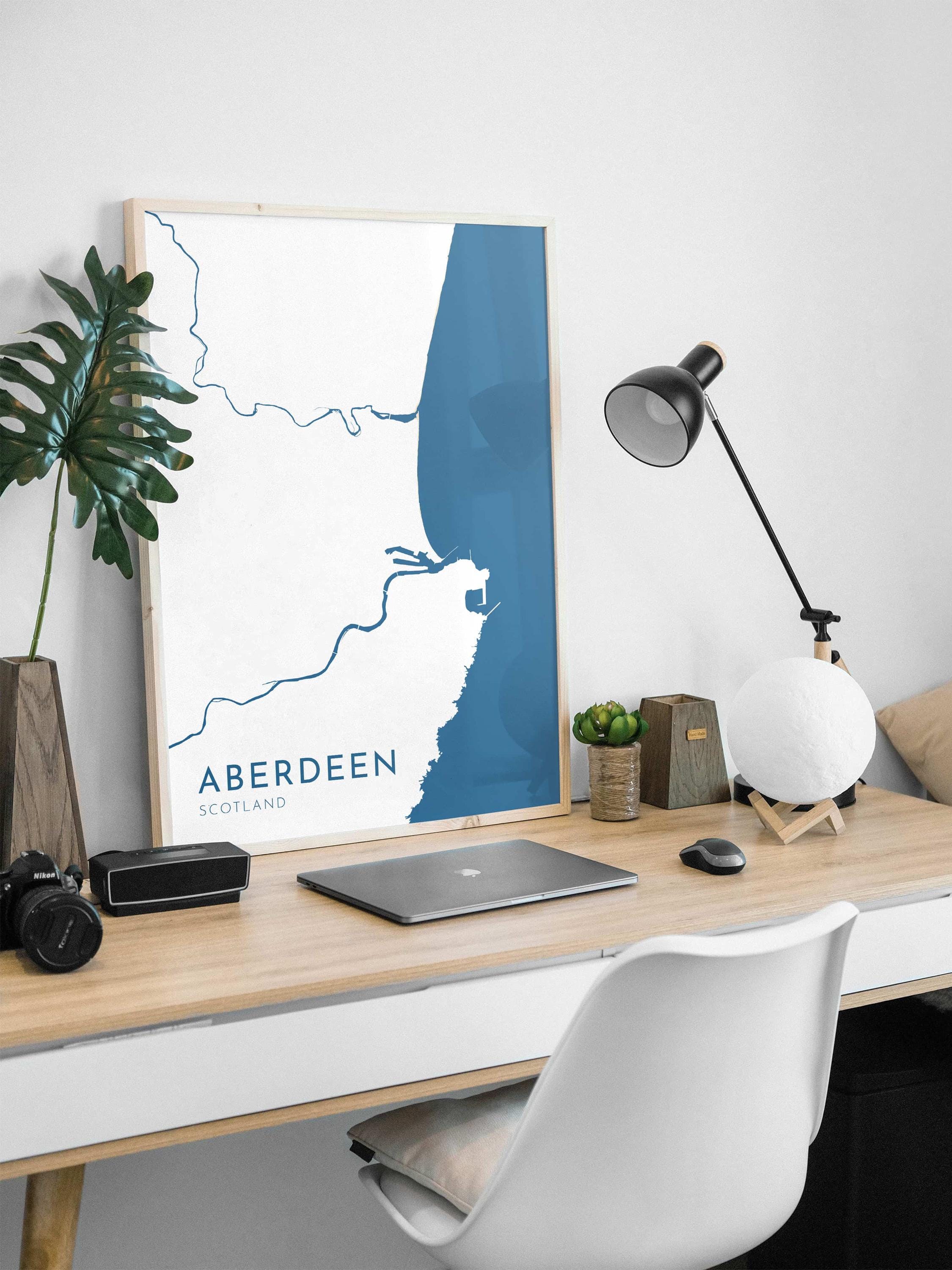 Aberdeen Map Art - Scotland Map Art, Aberdeen UK Map Art, Aberdeen Travel Print, UK City Map Art, Scottish Art Print, Scottish Coast