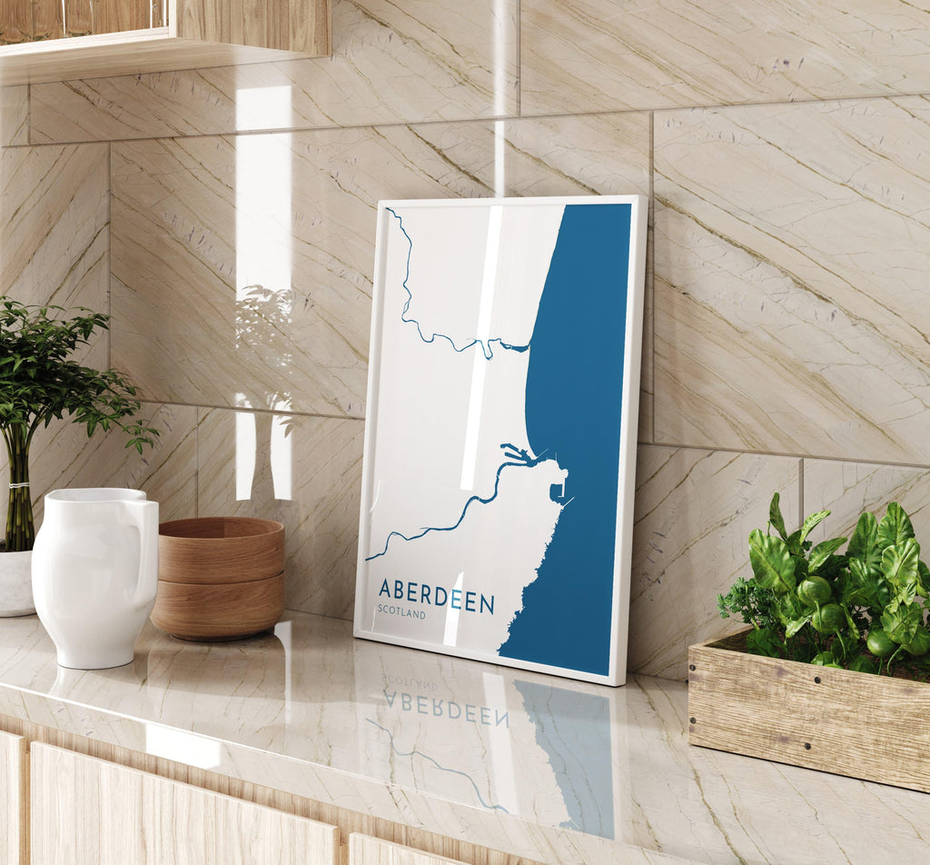 Aberdeen Map Art - Scotland Map Art, Aberdeen UK Map Art, Aberdeen Travel Print, UK City Map Art, Scottish Art Print, Scottish Coast