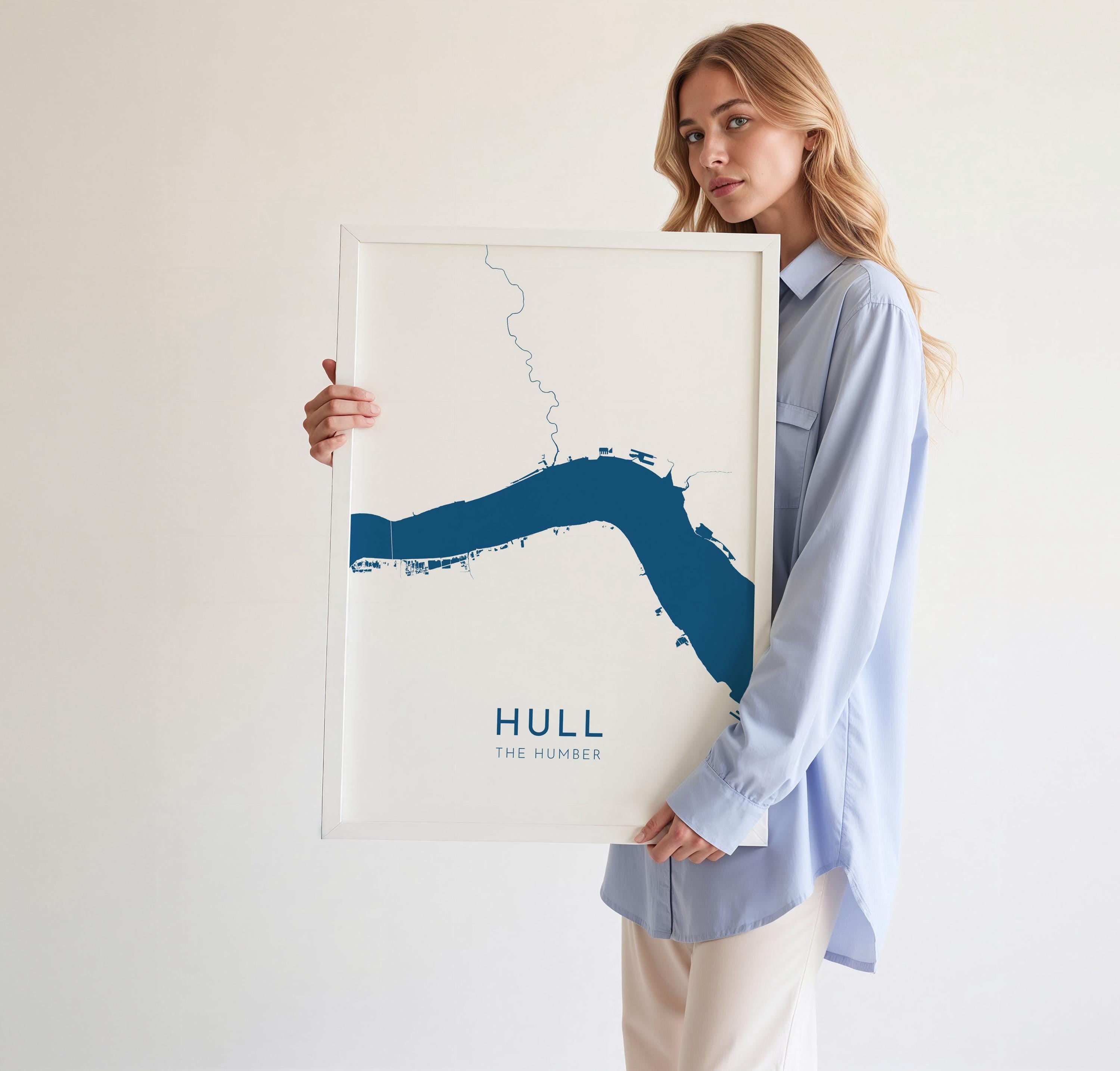 Hull Map Art - The Humber Estuary Map Art, Hull UK Map Art, Yorkshire Map, Kingston Upon Hull Travel Print, River Hull
