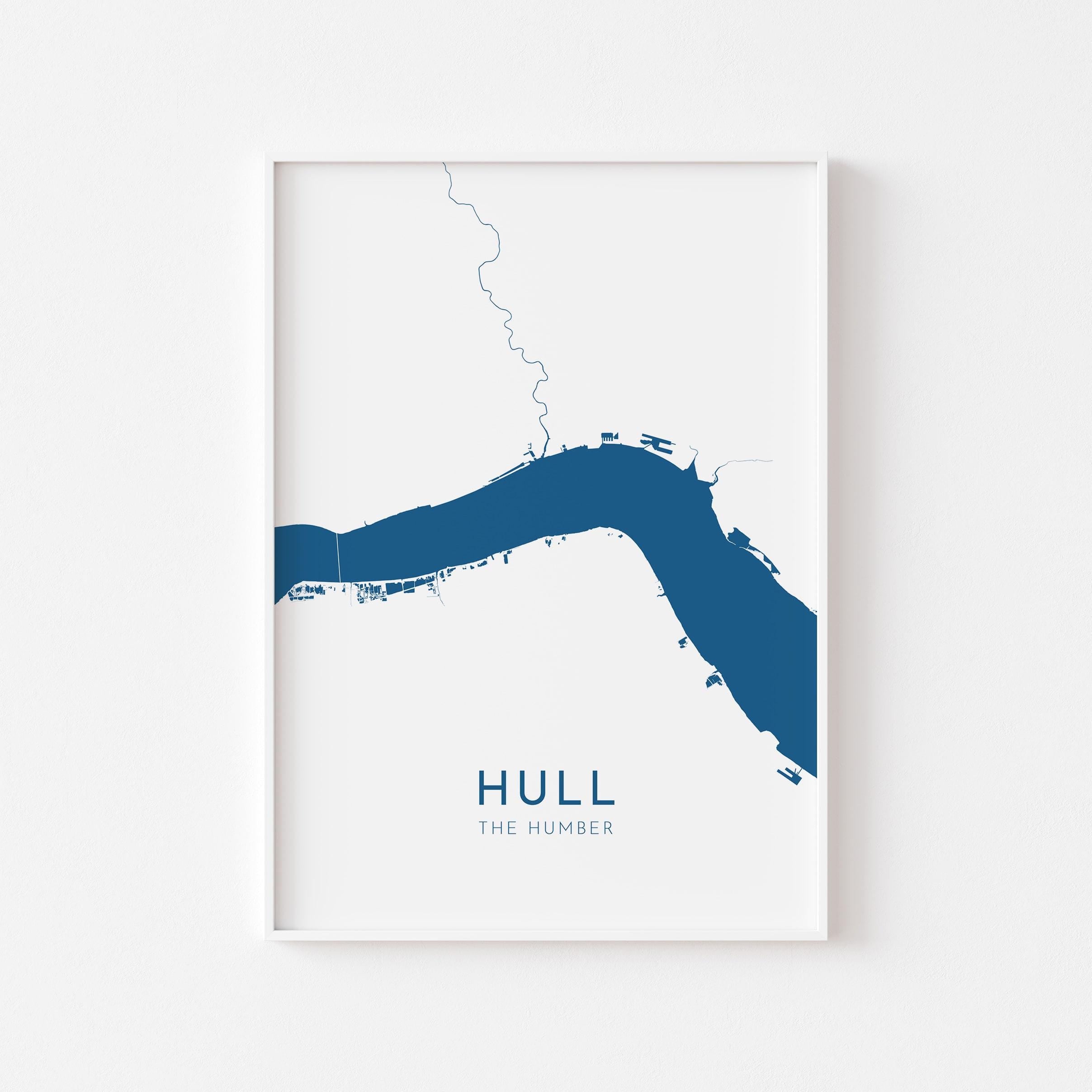 Hull Map Art - The Humber Estuary Map Art, Hull UK Map Art, Yorkshire Map, Kingston Upon Hull Travel Print, River Hull