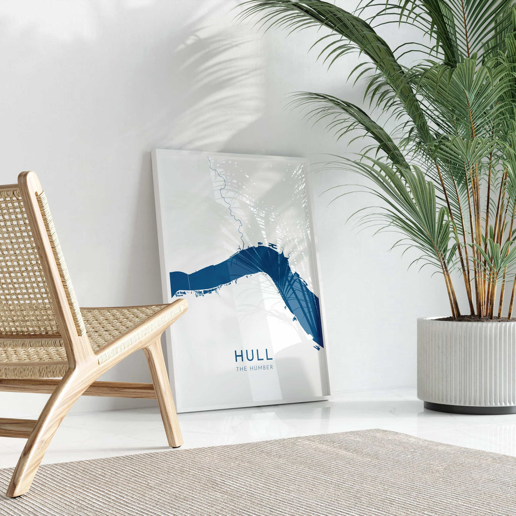 Hull Map Art - The Humber Estuary Map Art, Hull UK Map Art, Yorkshire Map, Kingston Upon Hull Travel Print, River Hull