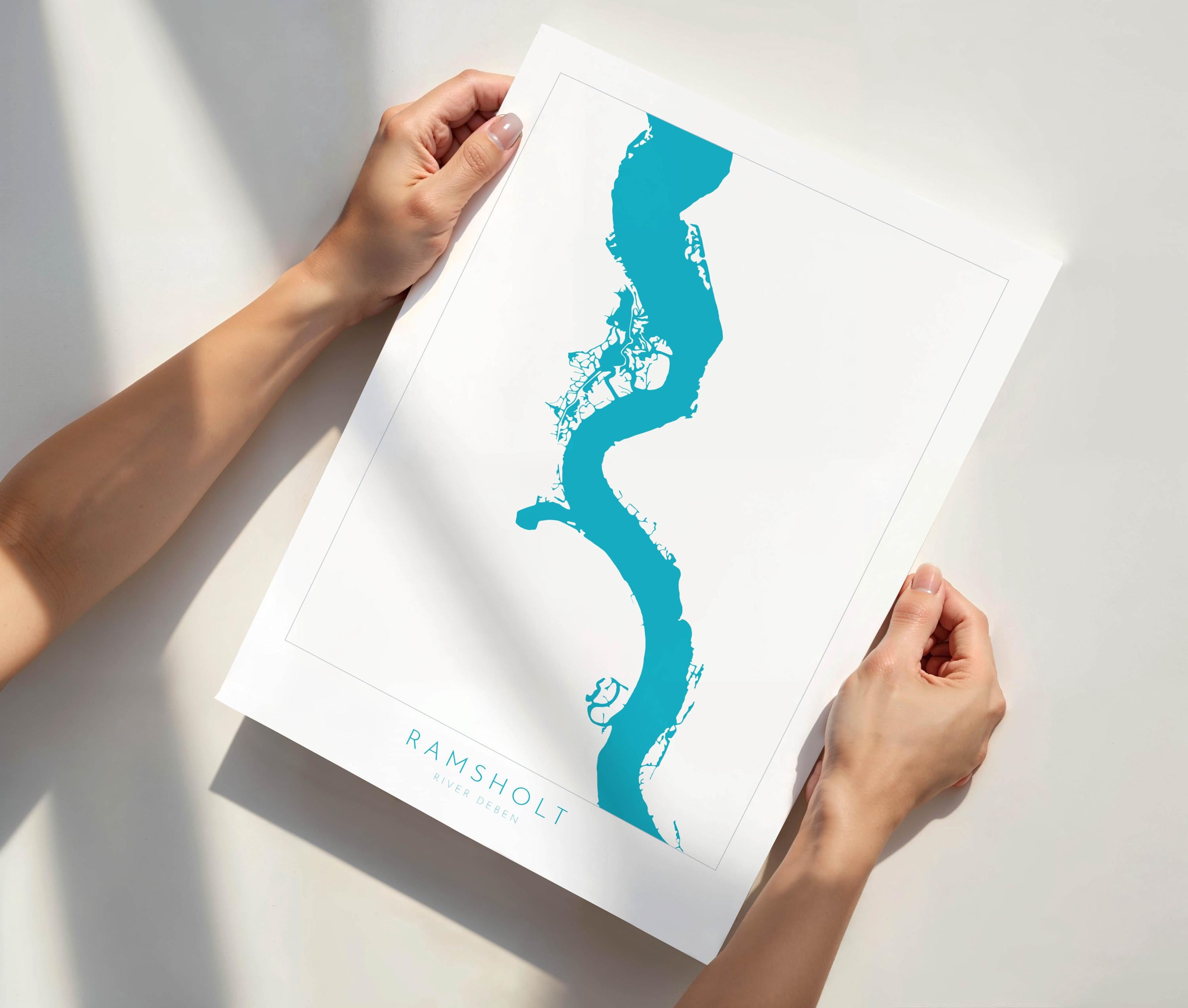 Ramsholt - River Deben, Suffolk Map, Suffolk Coast, Suffolk Travel Print, Ramsholt Arms Suffolk, Suffolk Art