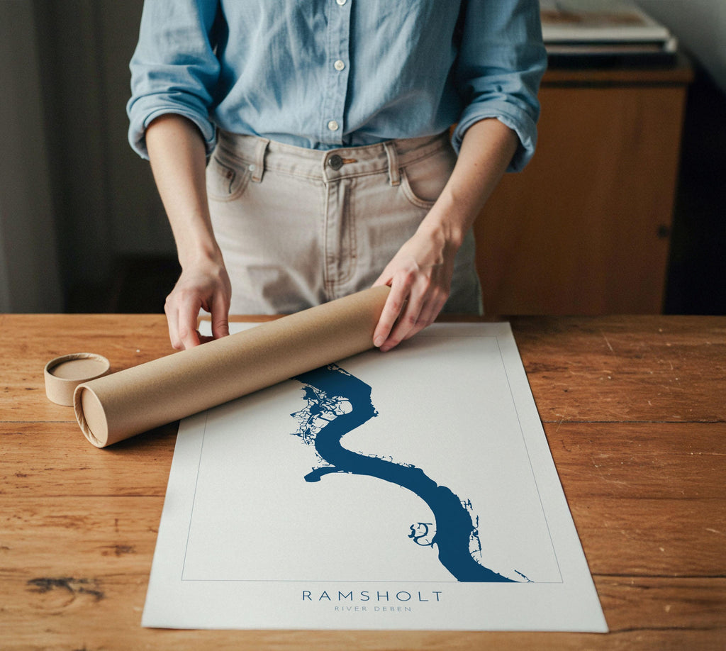 Ramsholt - River Deben, Suffolk Map, Suffolk Coast, Suffolk Travel Print, Ramsholt Arms Suffolk, Suffolk Art