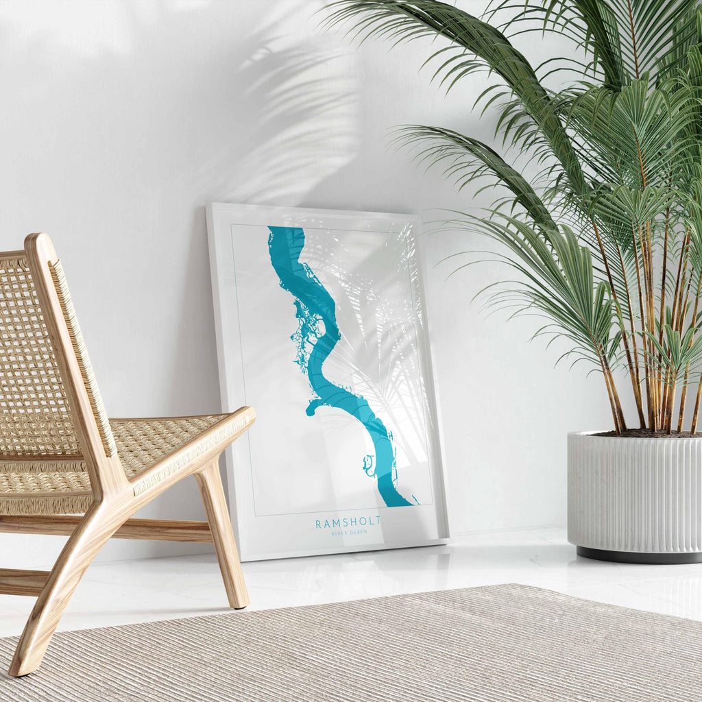 Ramsholt - River Deben, Suffolk Map, Suffolk Coast, Suffolk Travel Print, Ramsholt Arms Suffolk, Suffolk Art