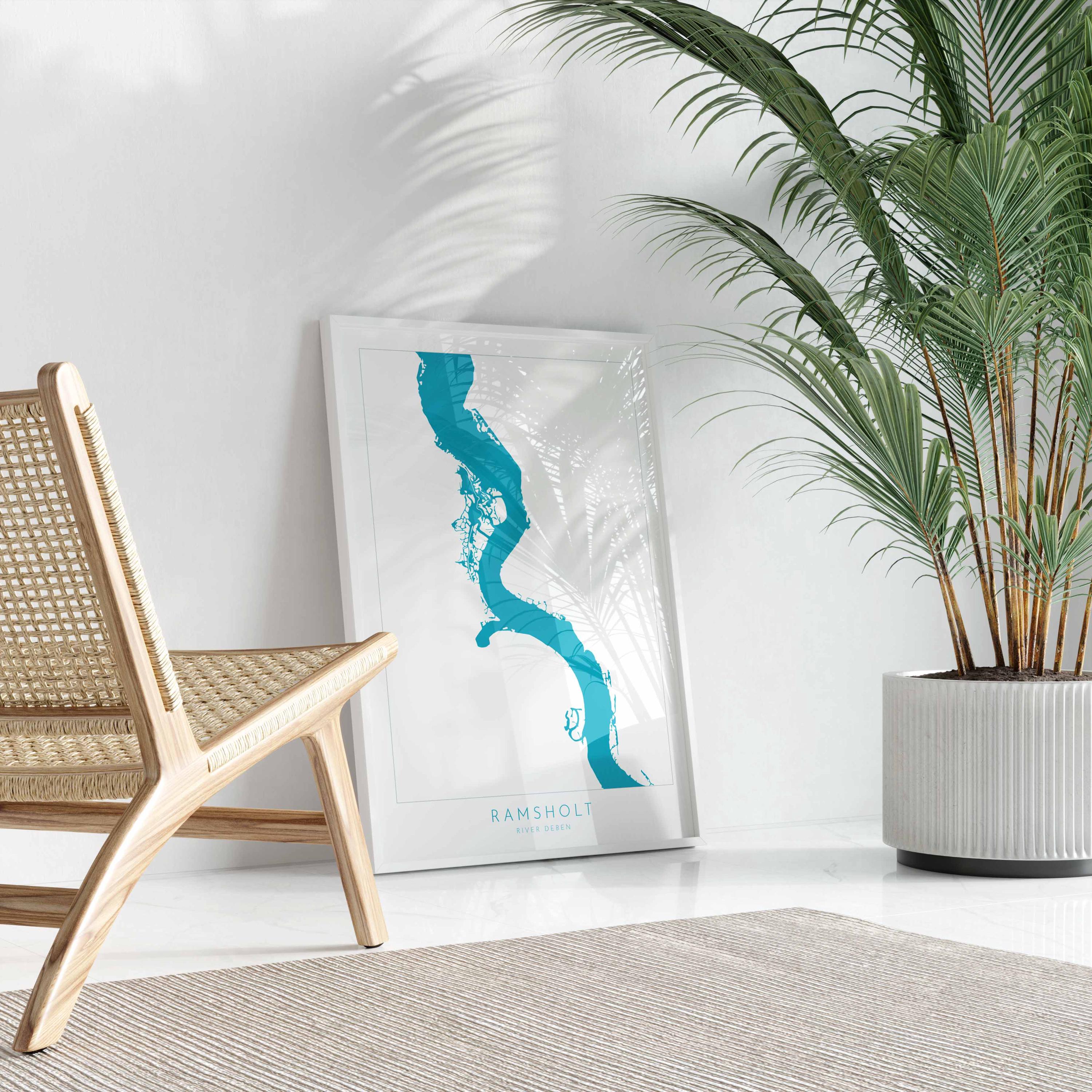 Ramsholt - River Deben, Suffolk Map, Suffolk Coast, Suffolk Travel Print, Ramsholt Arms Suffolk, Suffolk Art