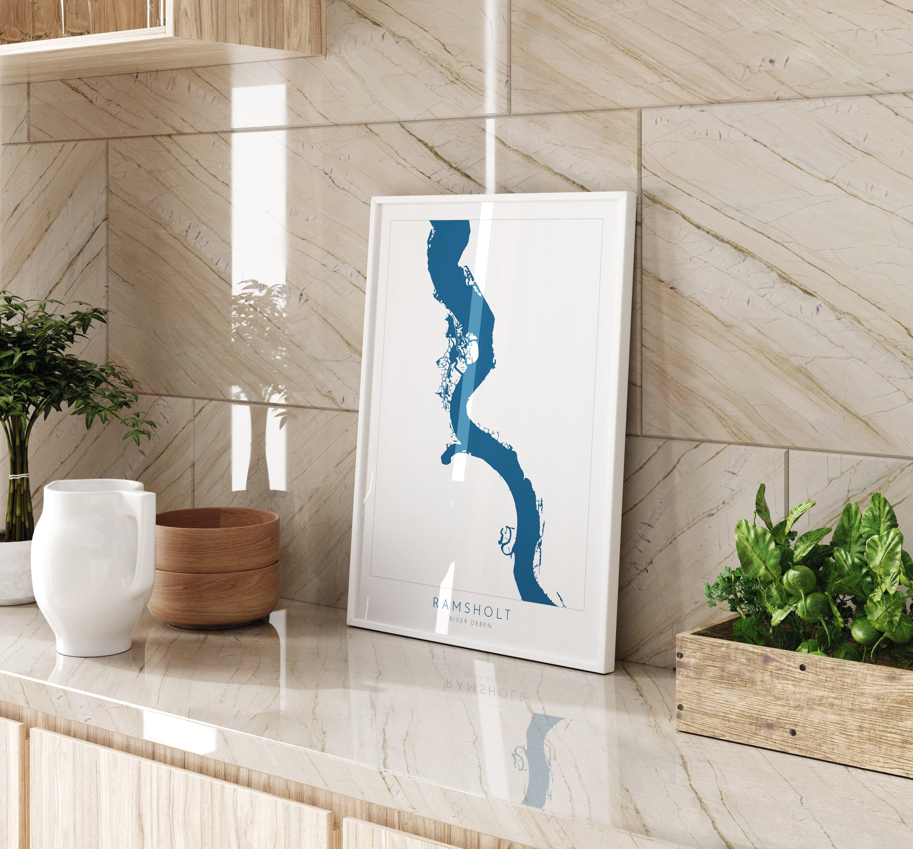 Ramsholt - River Deben, Suffolk Map, Suffolk Coast, Suffolk Travel Print, Ramsholt Arms Suffolk, Suffolk Art