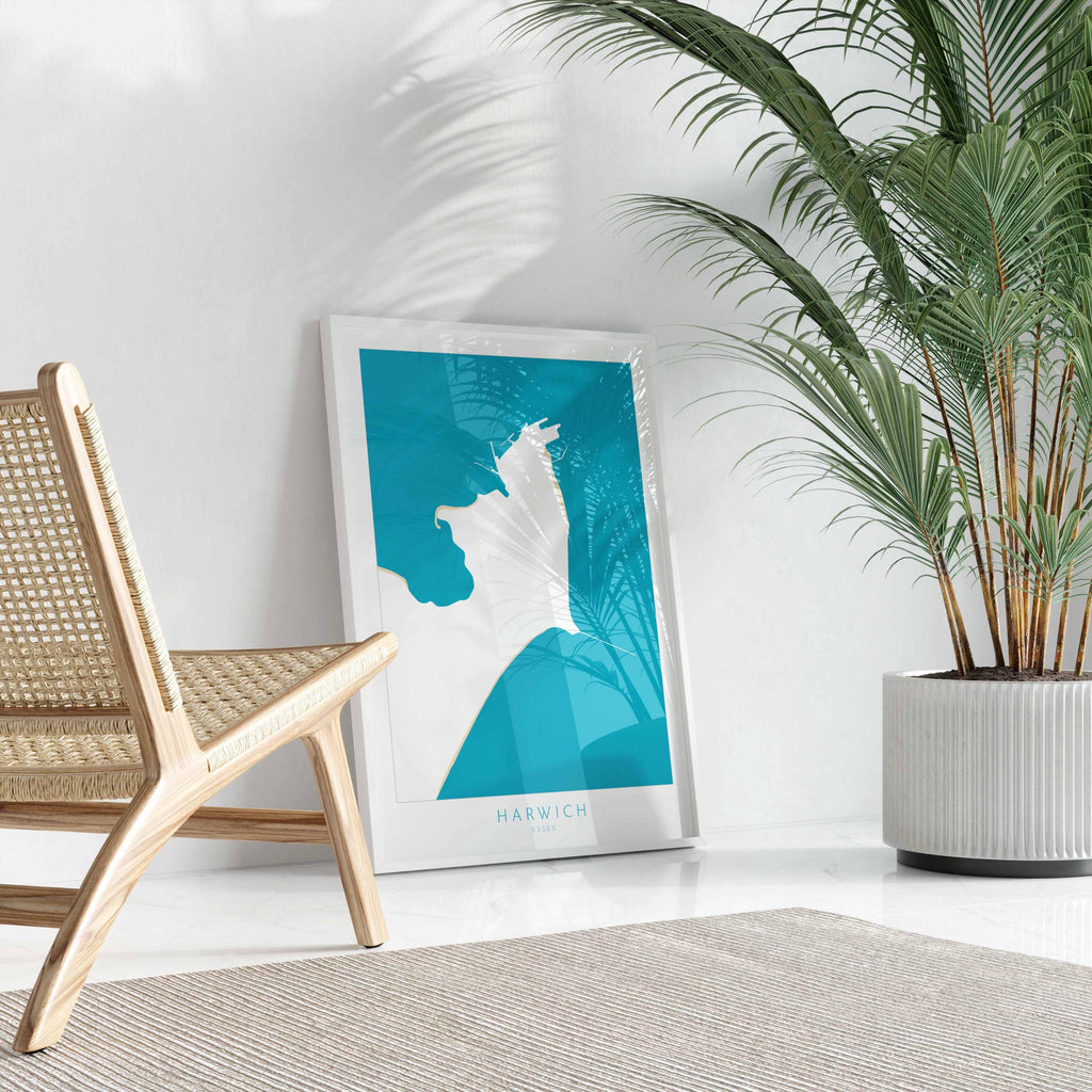 Harwich Map Art - Essex Map, Harwich Essex Art, Harwich Map, Harwich UK, Colchester Map, Essex Art