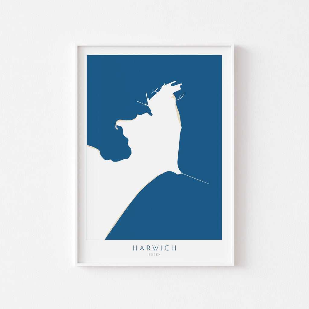 Harwich Map Art - Essex Map, Harwich Essex Art, Harwich Map, Harwich UK, Colchester Map, Essex Art