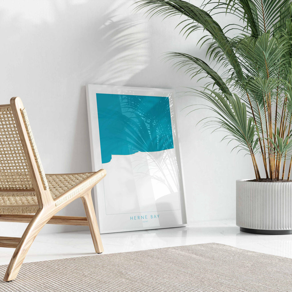 Herne Bay Map Print - Herne Bay Art Poster, Kent Map Art, Herne Bay Travel Poster, Kent Coast, A1, A2, A3, A4, Herne Bay Beach Art, UK