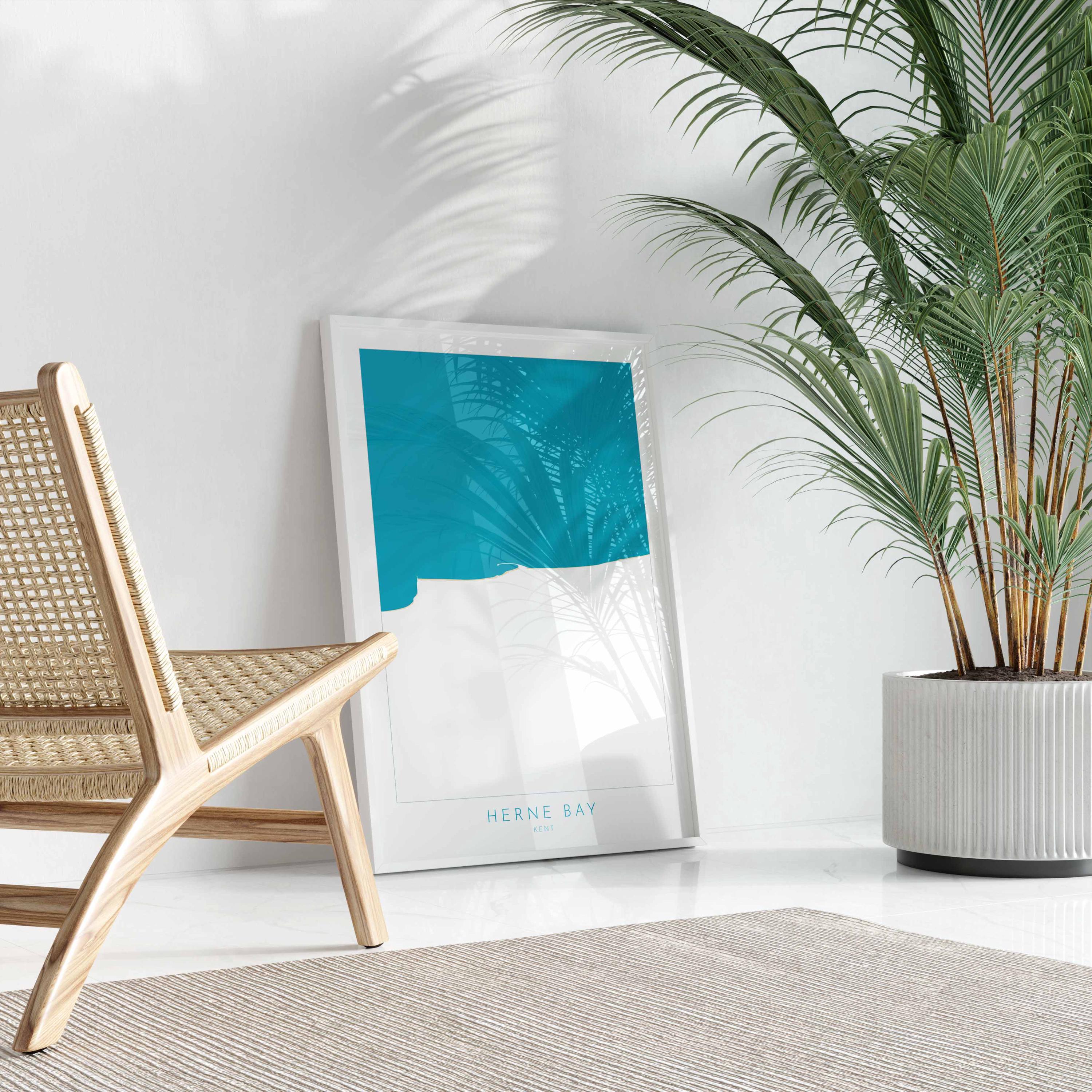 Herne Bay Map Print - Herne Bay Art Poster, Kent Map Art, Herne Bay Travel Poster, Kent Coast, A1, A2, A3, A4, Herne Bay Beach Art, UK