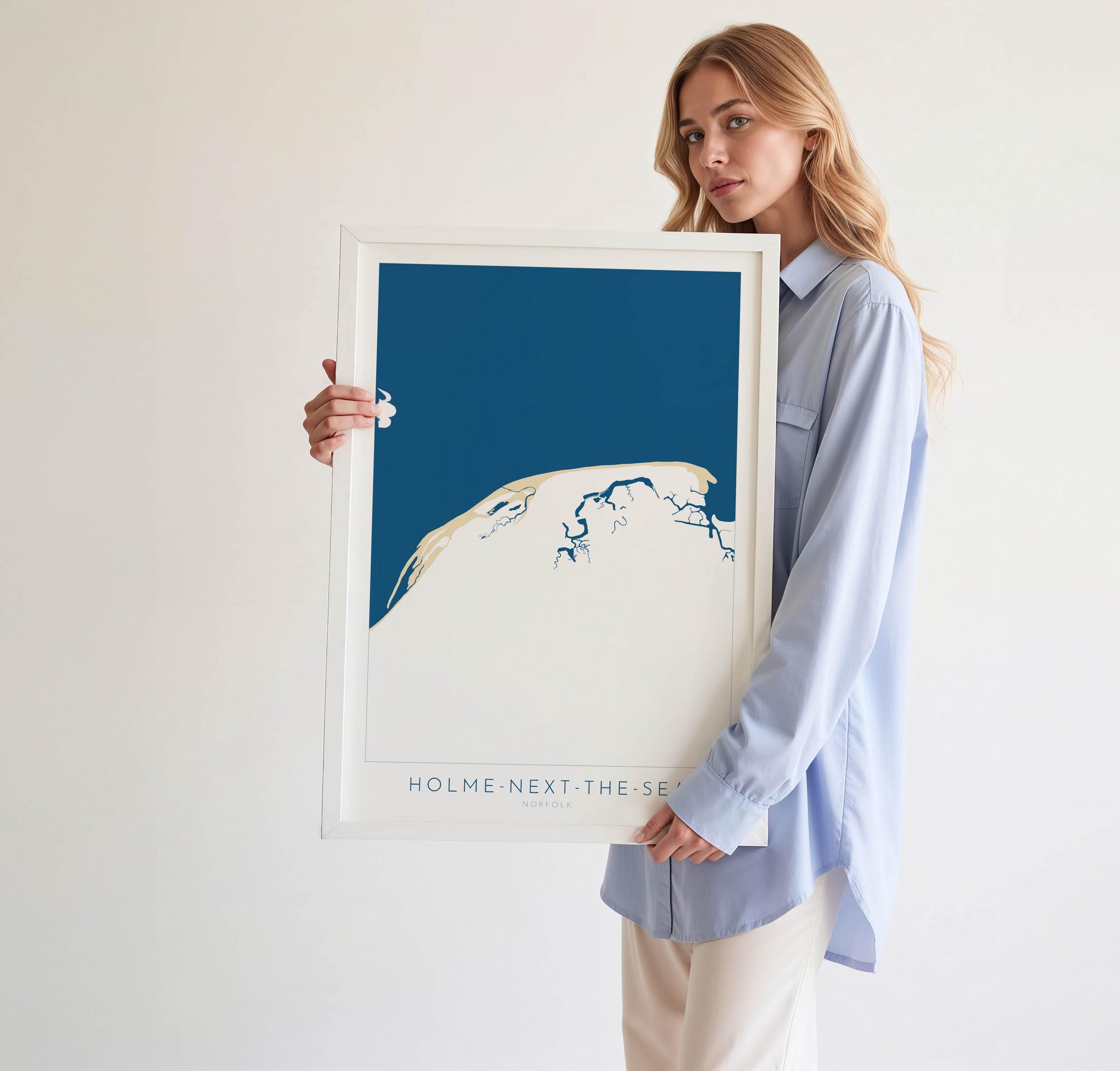 Holme-next-the-Sea Map Art - Holme Beach, Norfolk Map, Holme Dunes, North Norfolk Coast, Norfolk Beach, Thornham Marshes