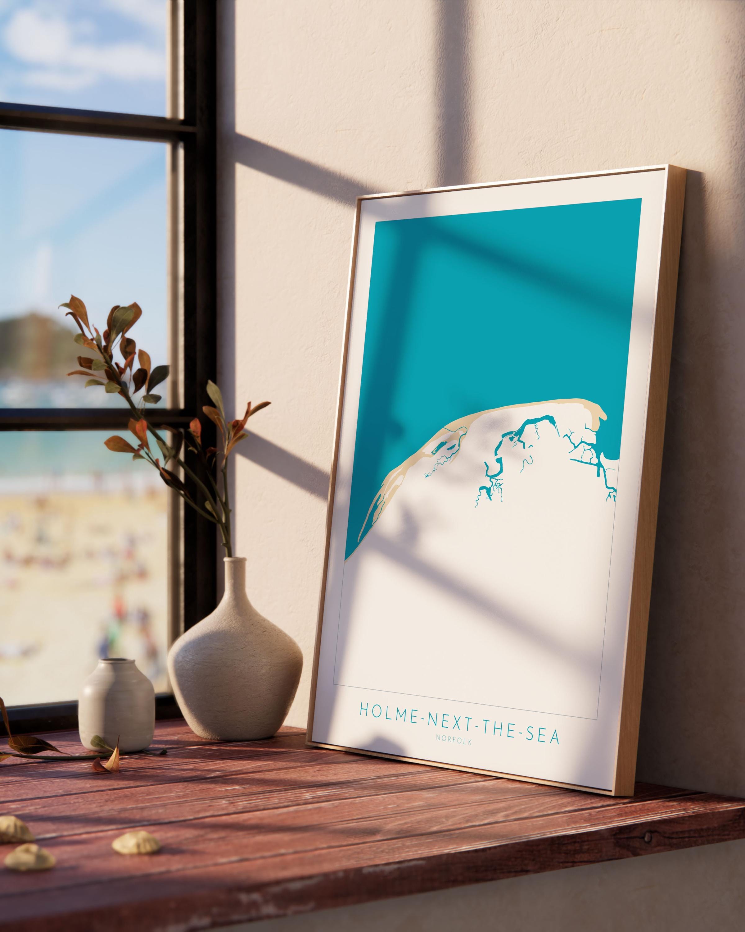 Holme-next-the-Sea Map Art - Holme Beach, Norfolk Map, Holme Dunes, North Norfolk Coast, Norfolk Beach, Thornham Marshes