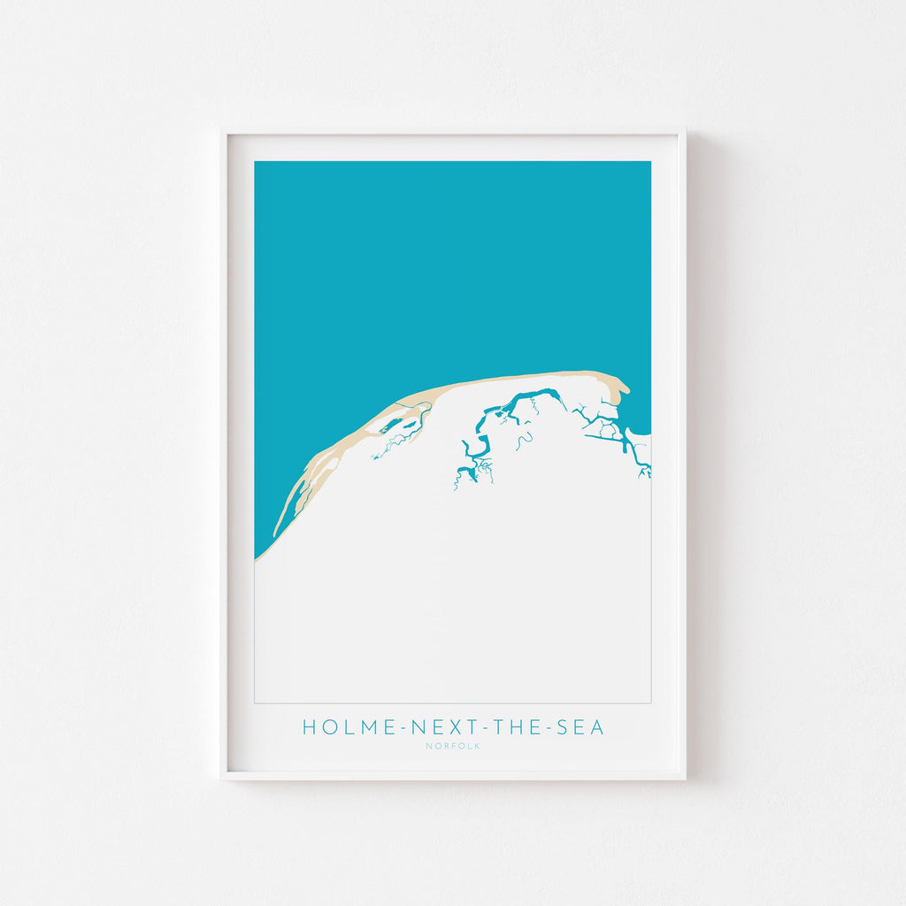Holme-next-the-Sea Map Art - Holme Beach, Norfolk Map, Holme Dunes, North Norfolk Coast, Norfolk Beach, Thornham Marshes