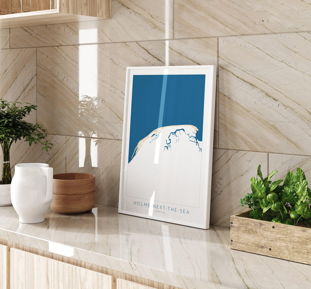 Holme-next-the-Sea Map Art - Holme Beach, Norfolk Map, Holme Dunes, North Norfolk Coast, Norfolk Beach, Thornham Marshes