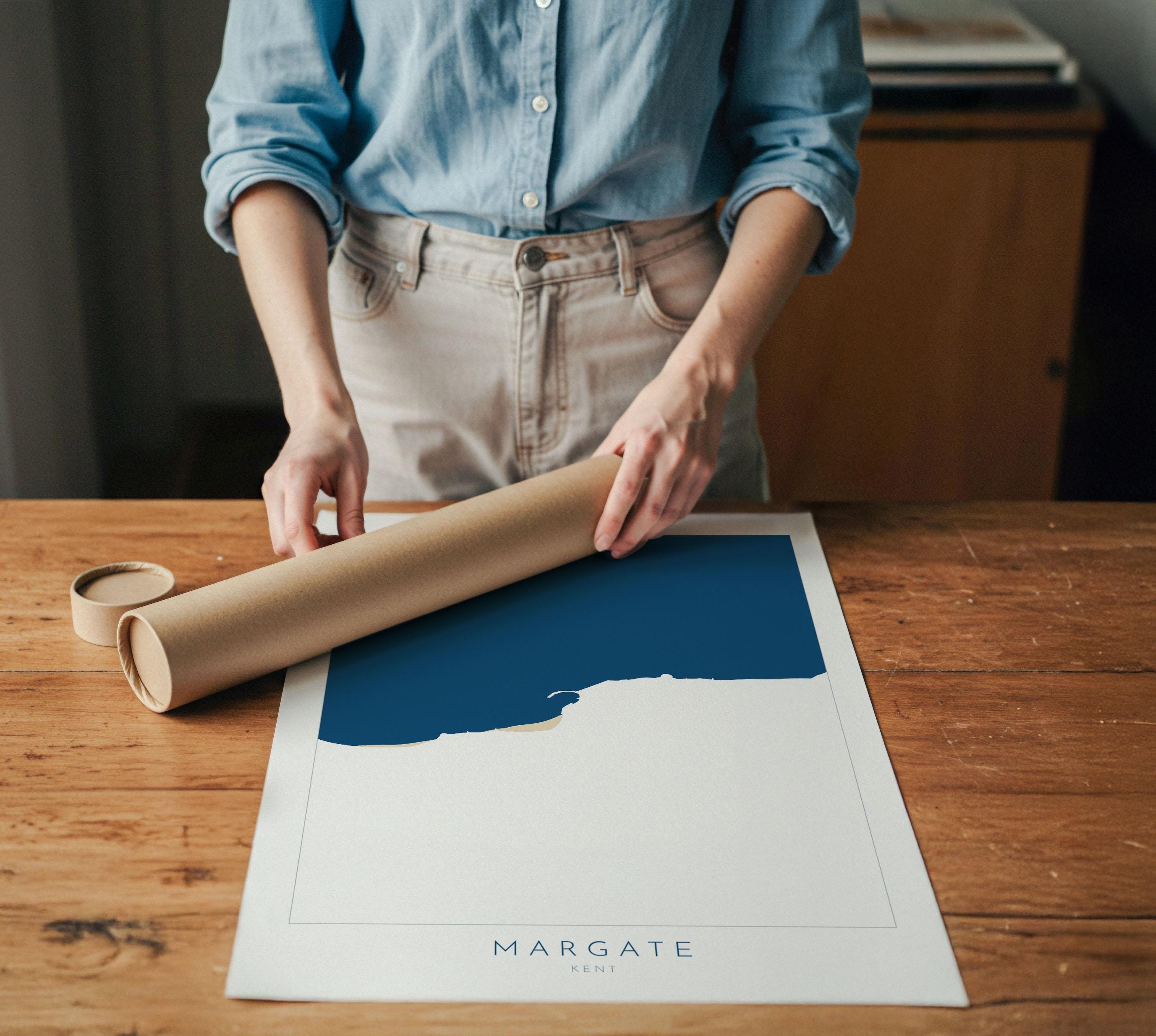 Margate Map Print - Margate Art Poster, Kent Map Art, Margate Travel Poster, Kent Coast, A1, A2, A3, A4, Margate Beach Art, UK, Margate Gift