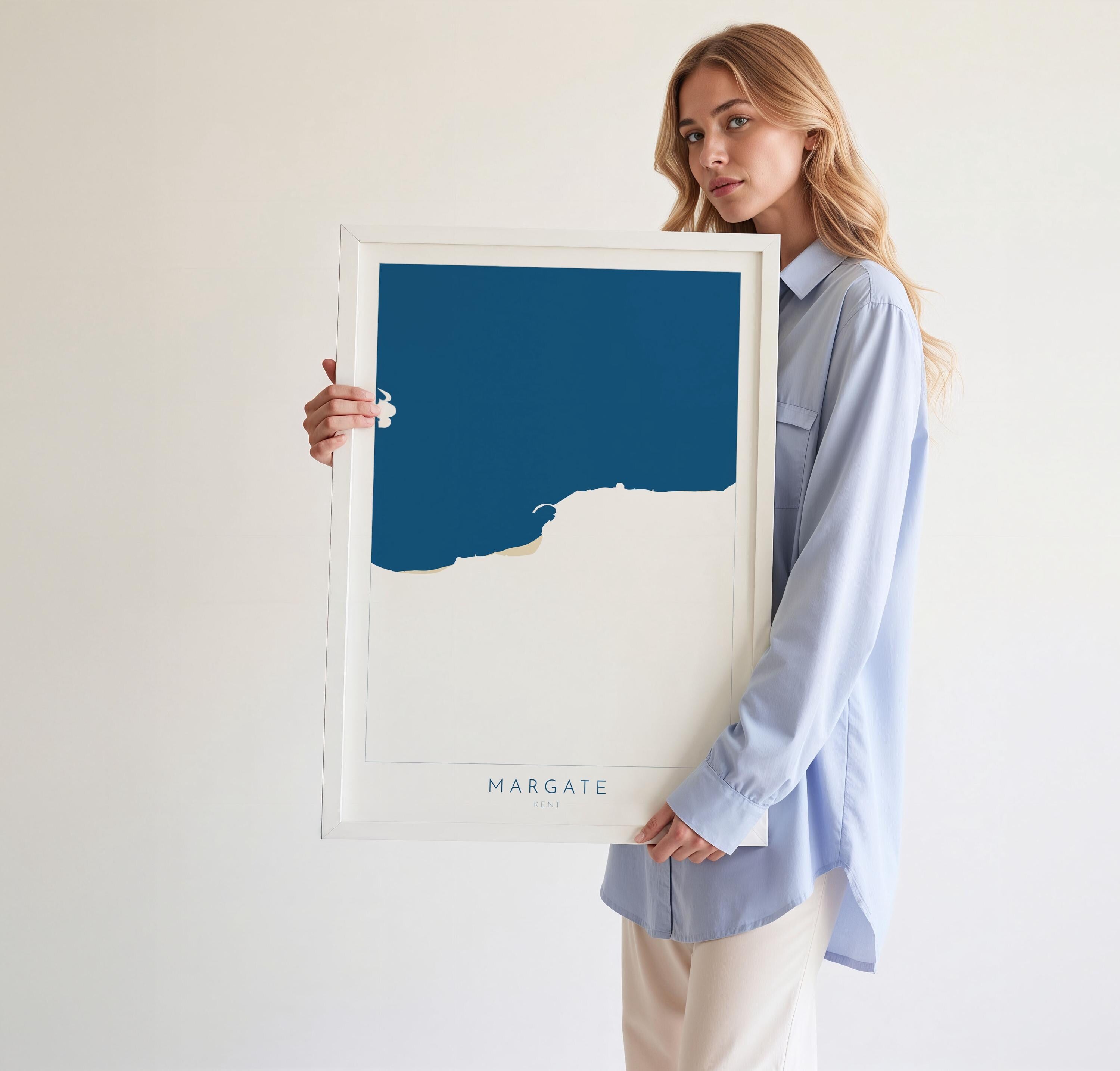 Margate Map Print - Margate Art Poster, Kent Map Art, Margate Travel Poster, Kent Coast, A1, A2, A3, A4, Margate Beach Art, UK, Margate Gift