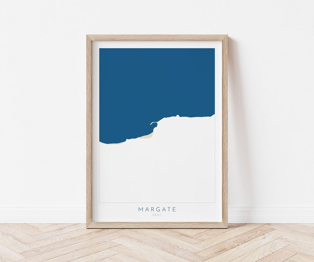 Margate Map Print - Margate Art Poster, Kent Map Art, Margate Travel Poster, Kent Coast, A1, A2, A3, A4, Margate Beach Art, UK, Margate Gift